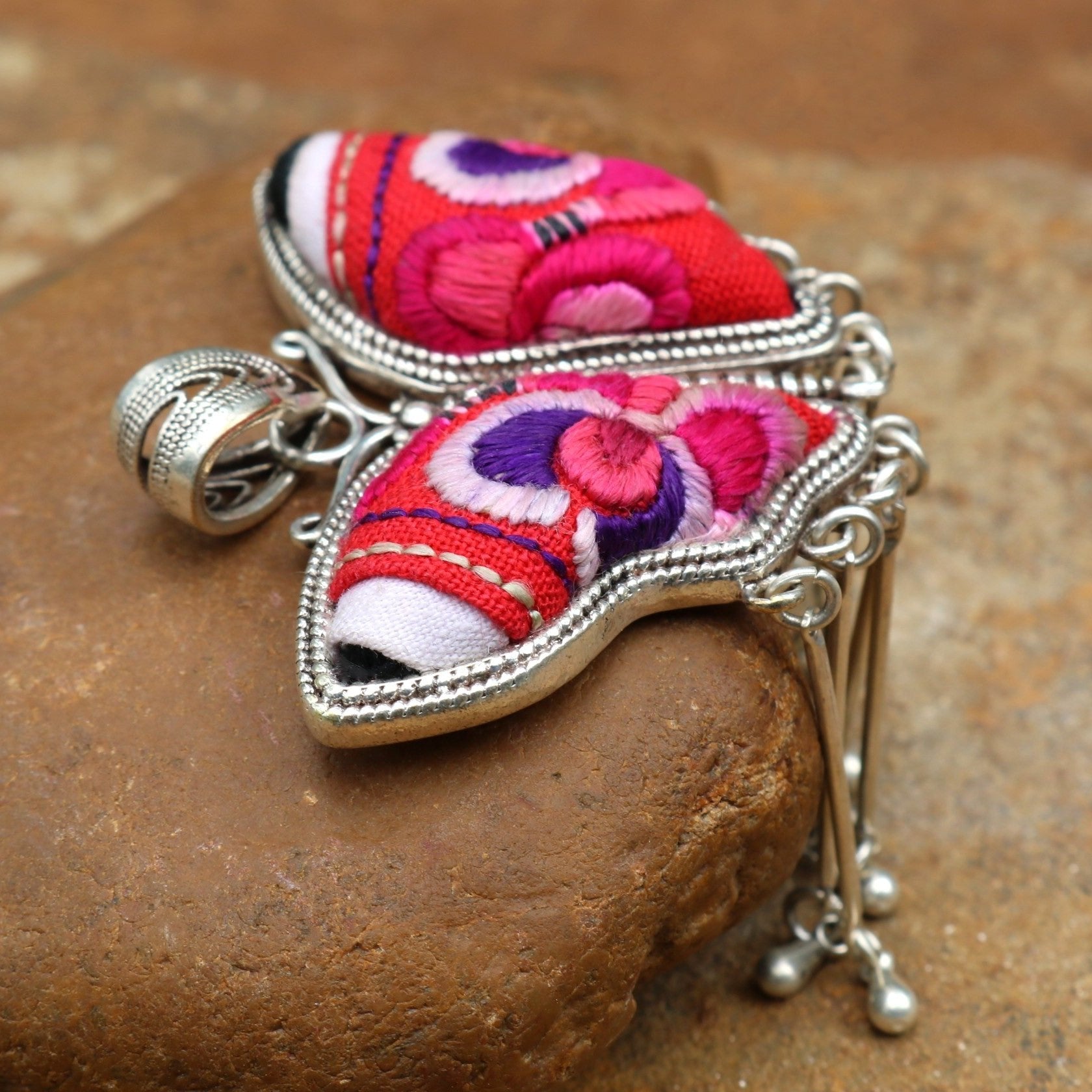 Butterfly Mother’s Whisper Hand Embroidered Necklace