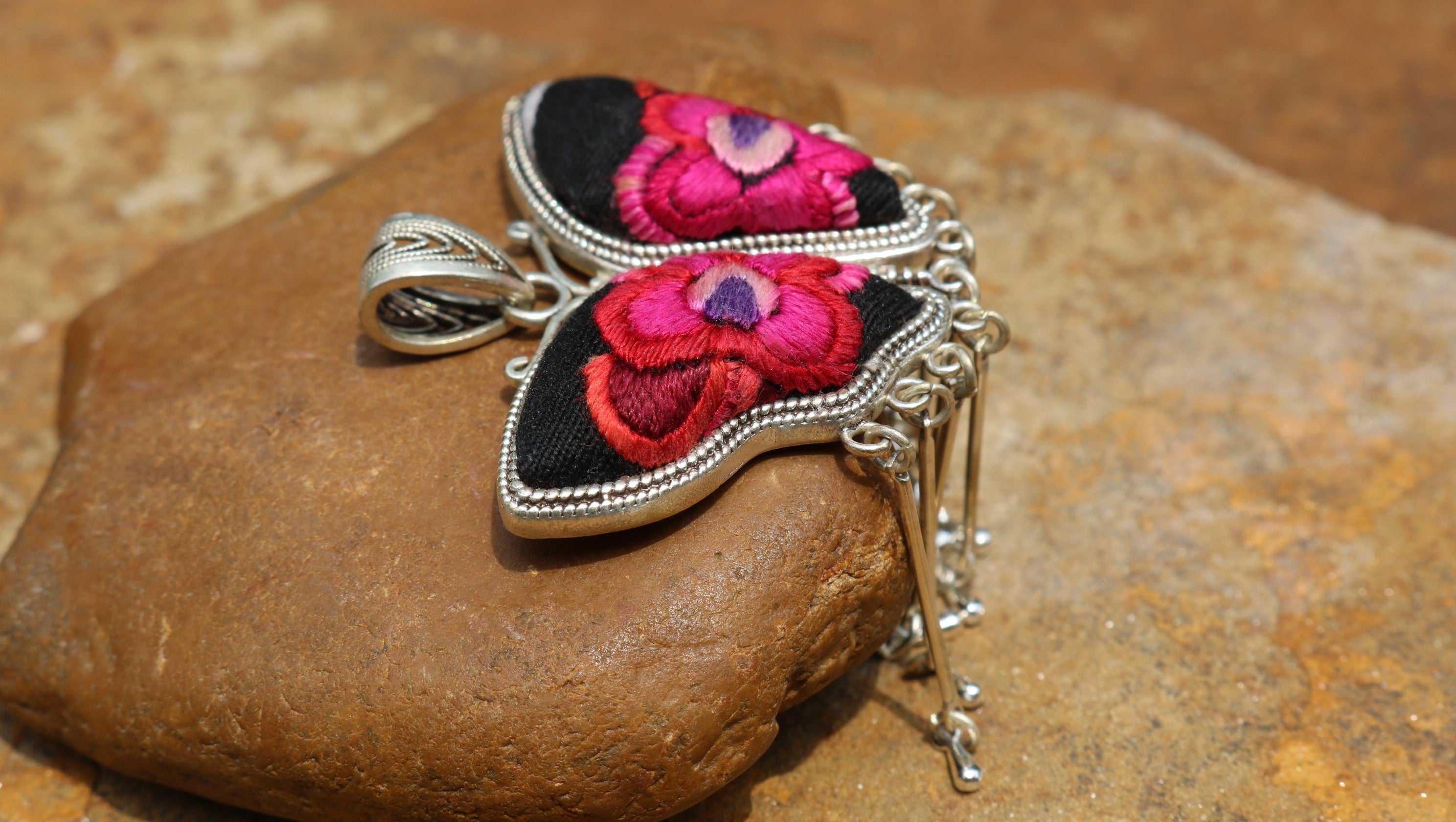 Butterfly Mother’s Whisper Embroidered Necklace