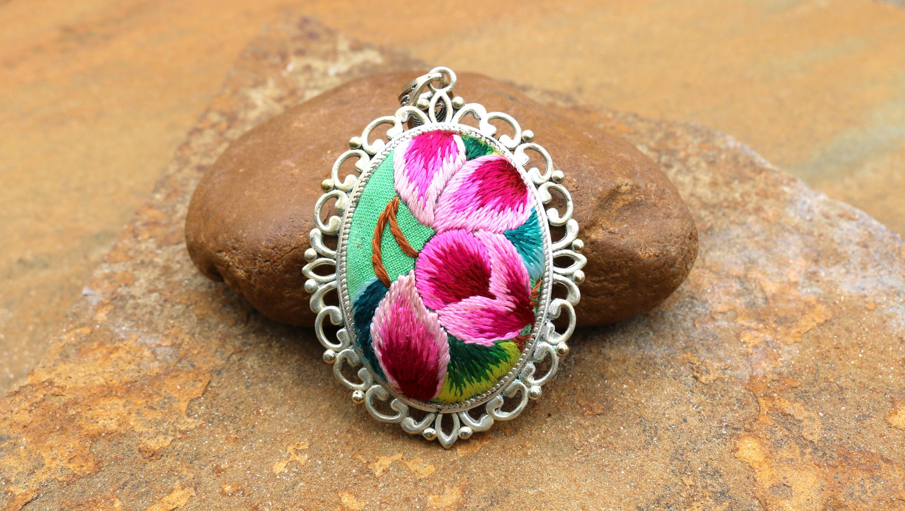 Harmony in Bloom Embroidered Necklace