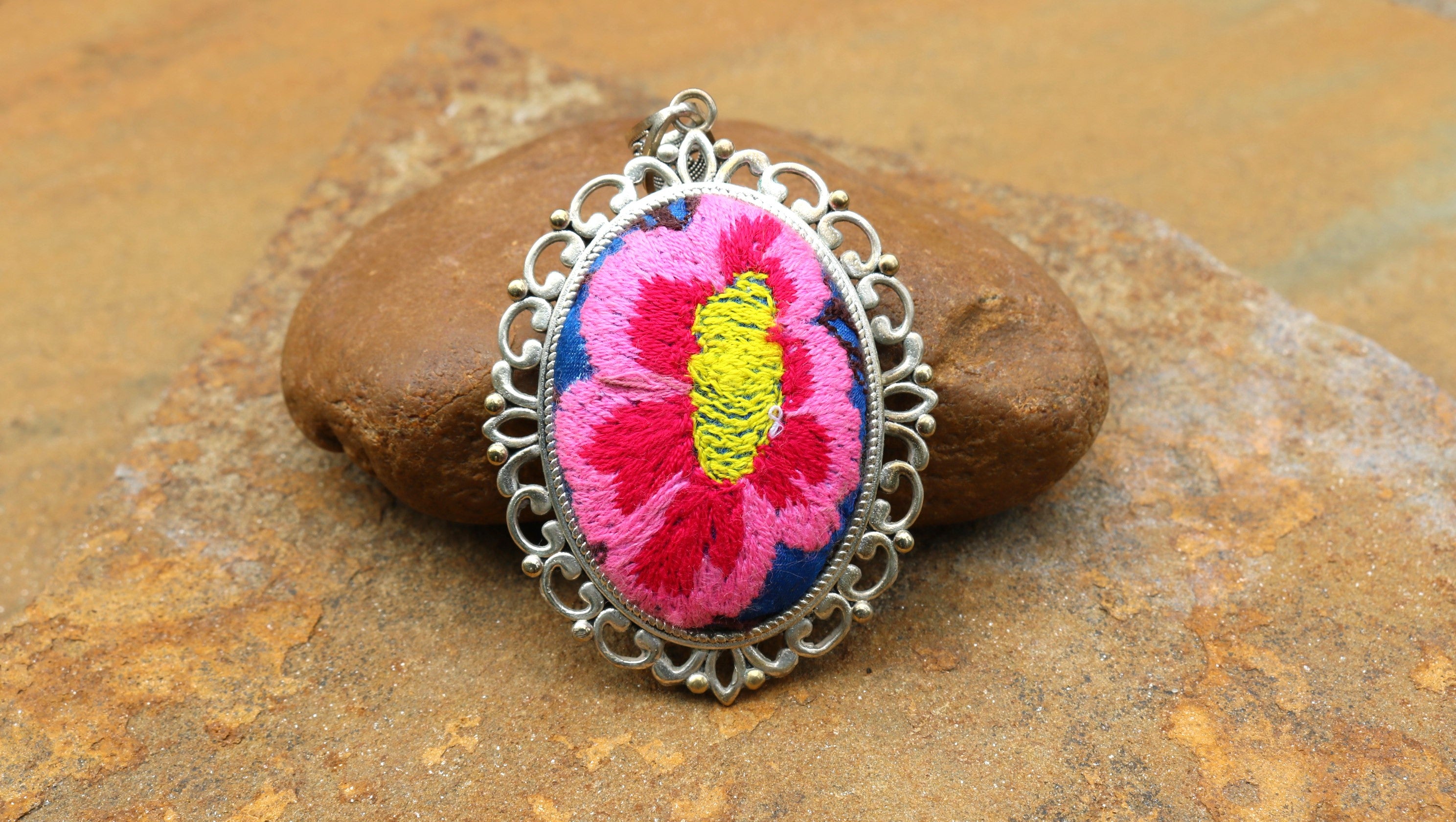 Harmony in Bloom Embroidered Necklace