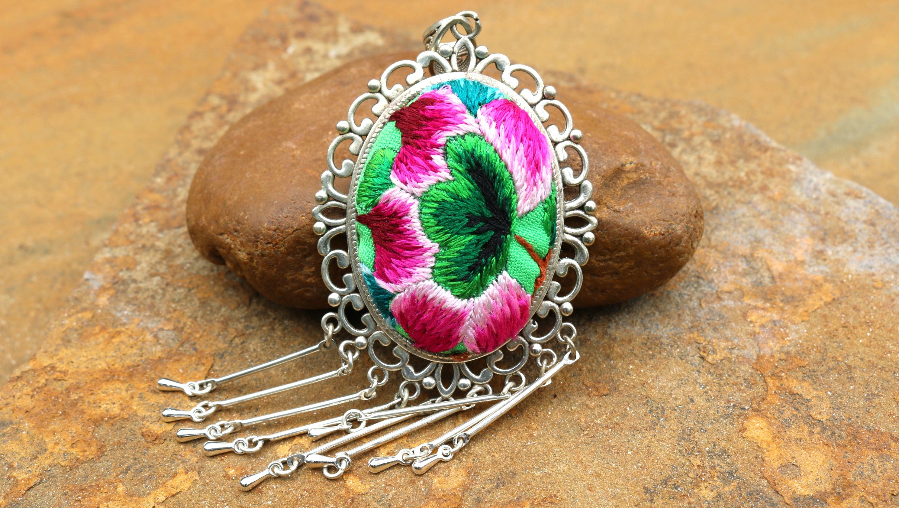 Harmony in Bloom Embroidered Necklace