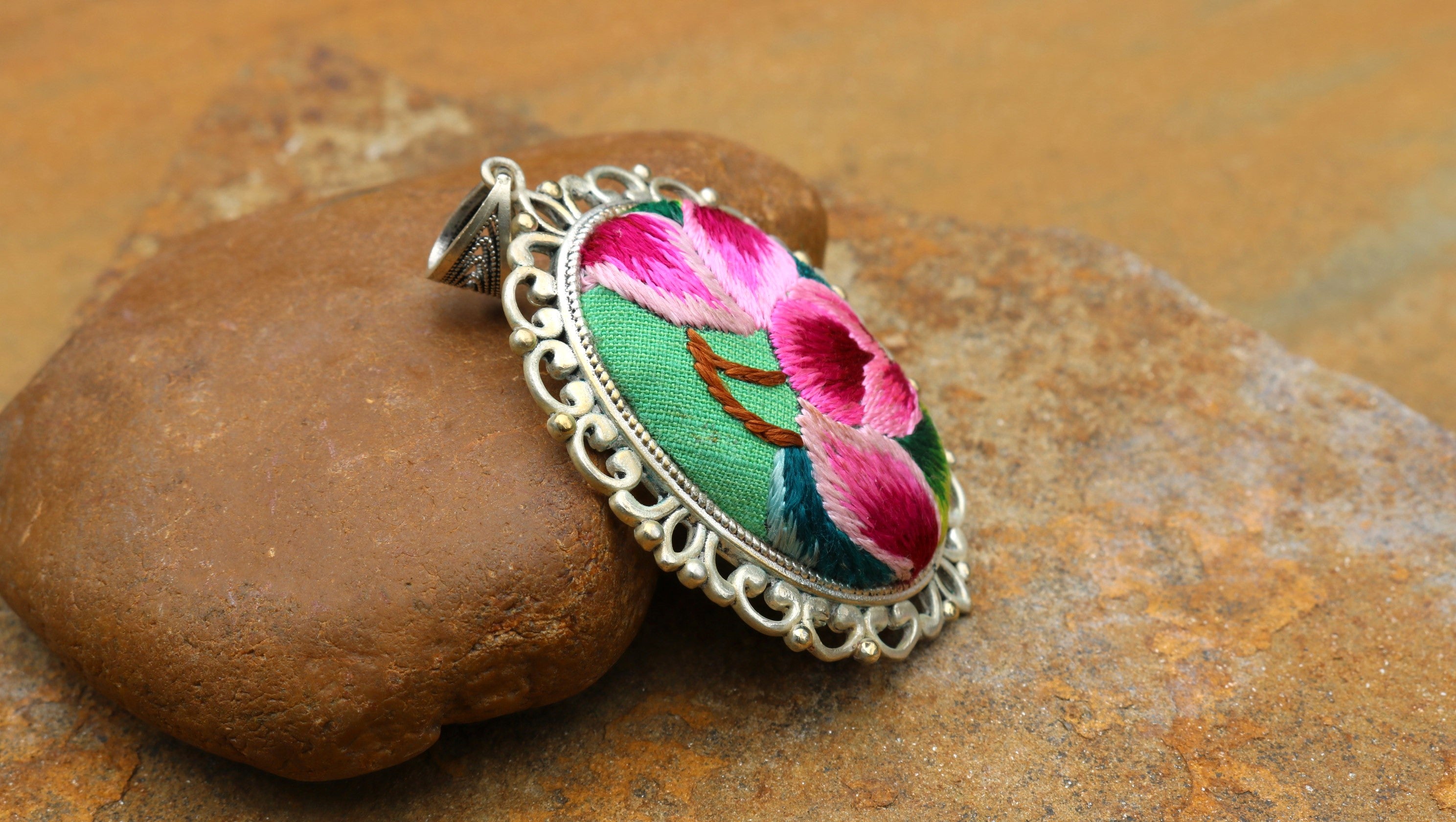 Harmony in Bloom Embroidered Necklace