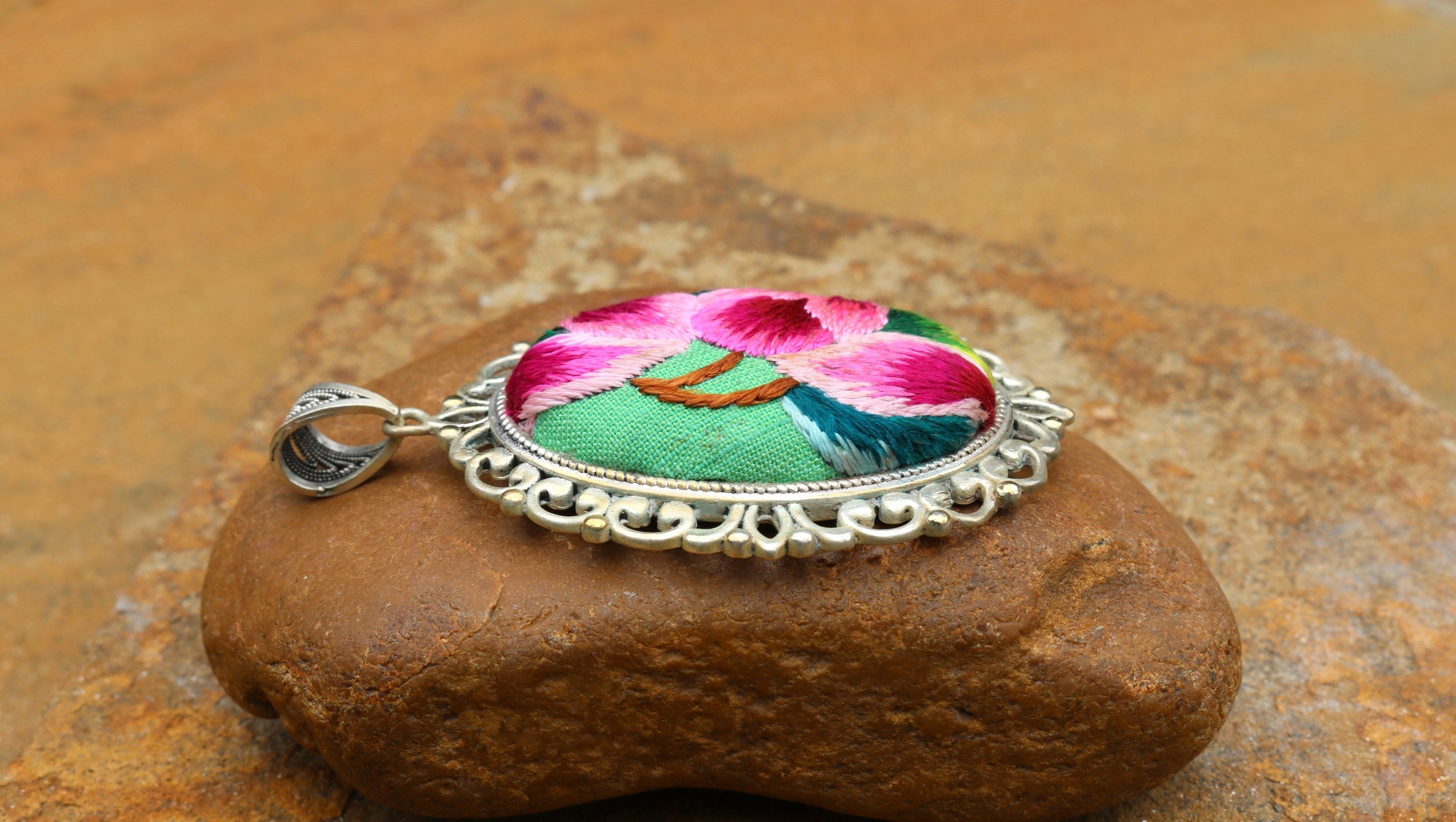 Harmony in Bloom Embroidered Necklace