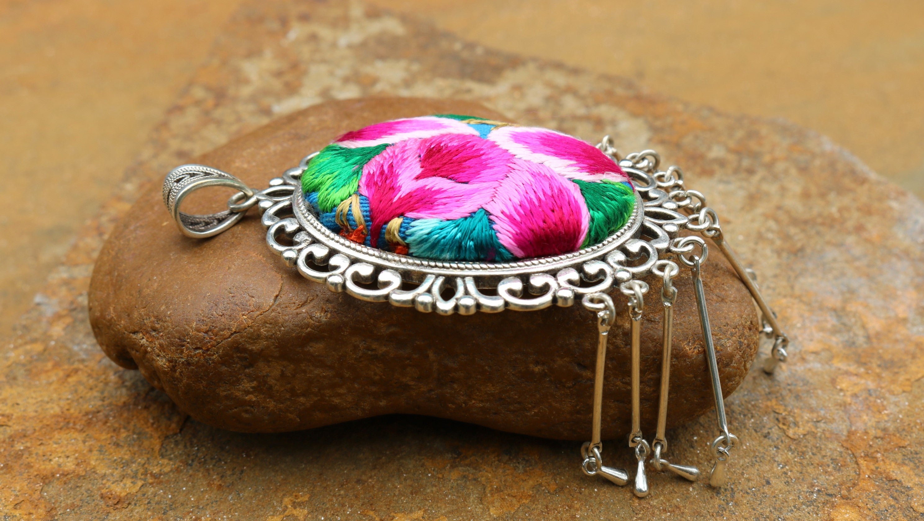 Harmony in Bloom Embroidered Necklace