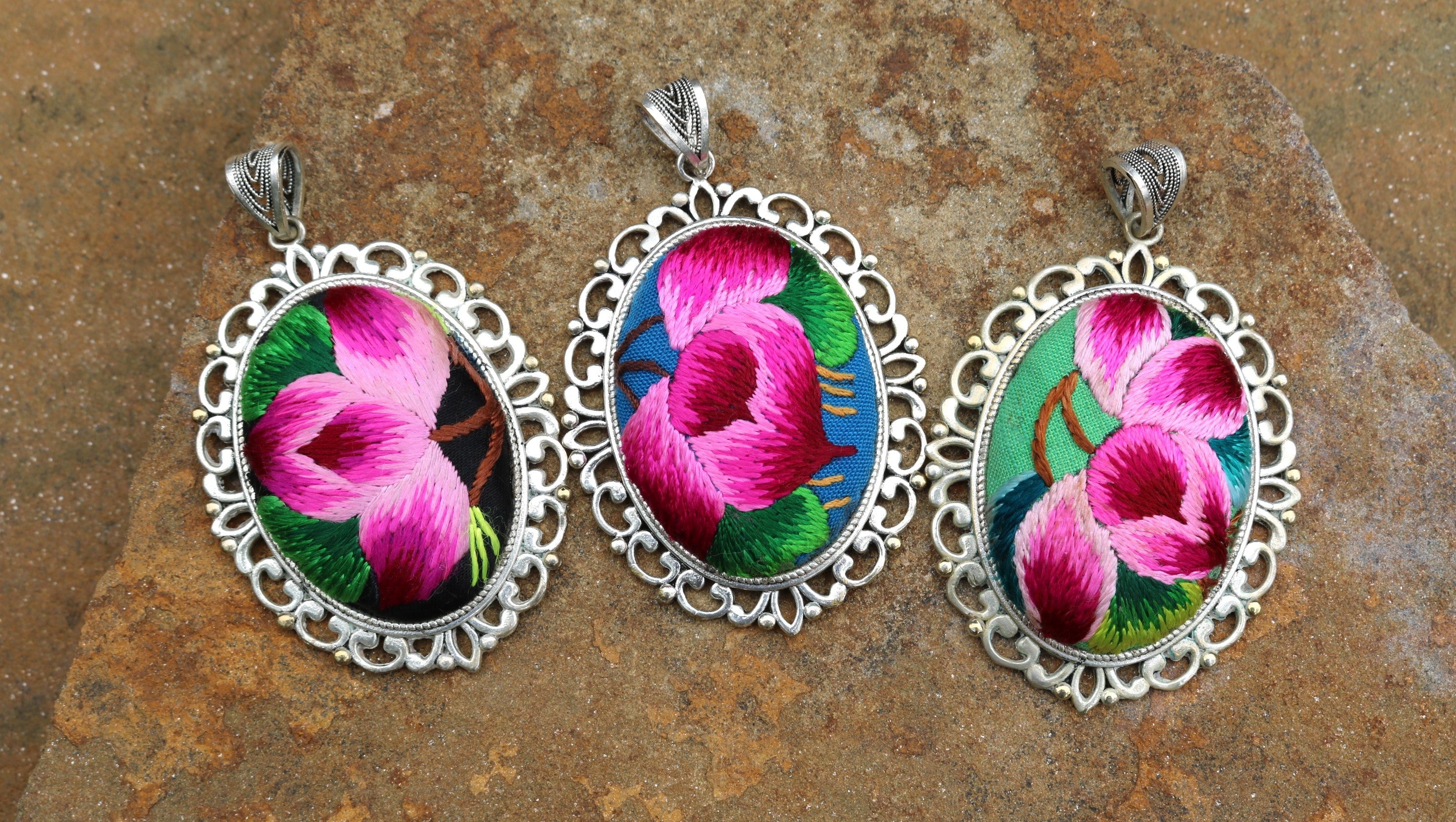 Harmony in Bloom Embroidered Necklace