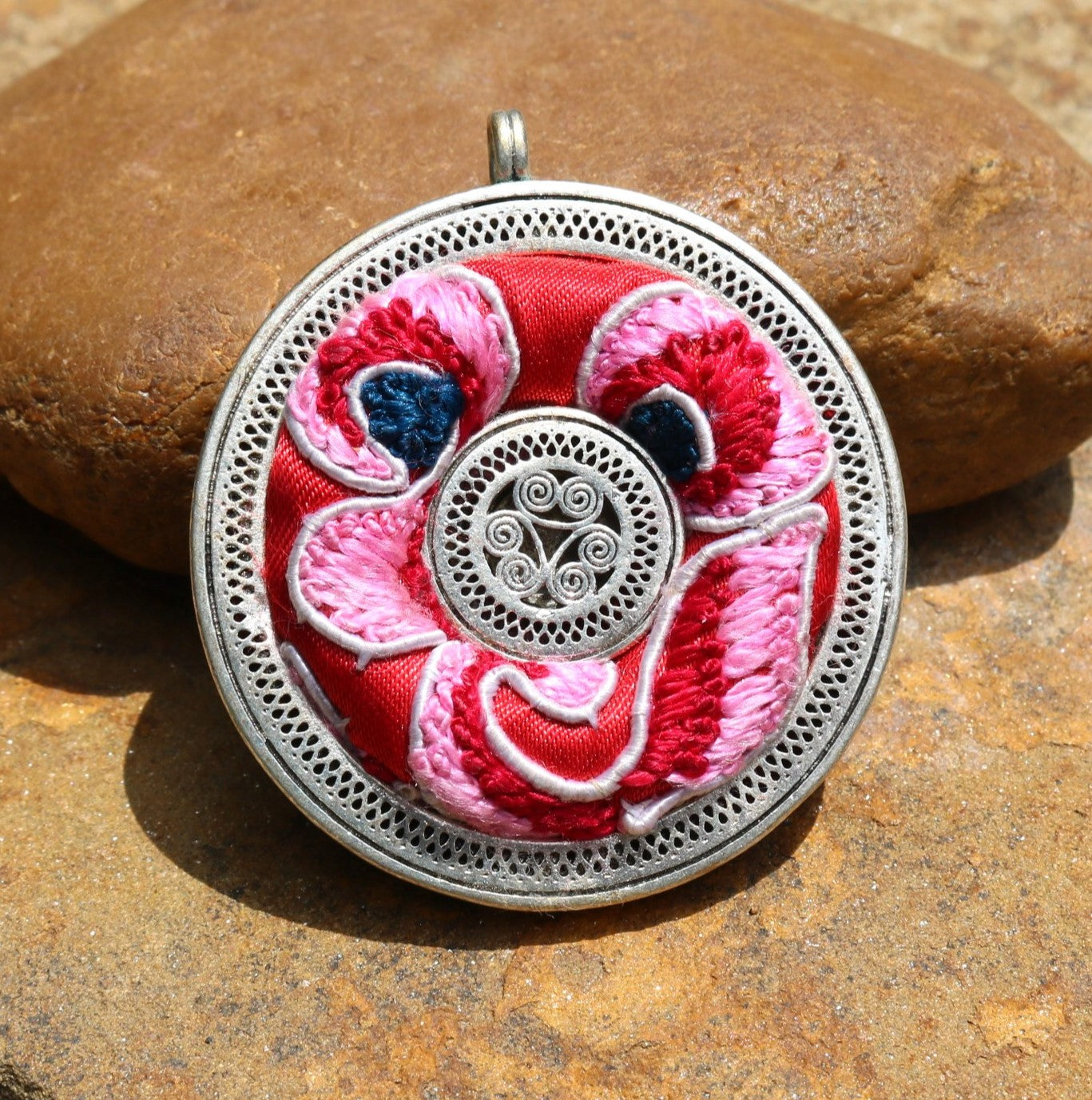 Whispering Filigree Hand Embroidered Necklace