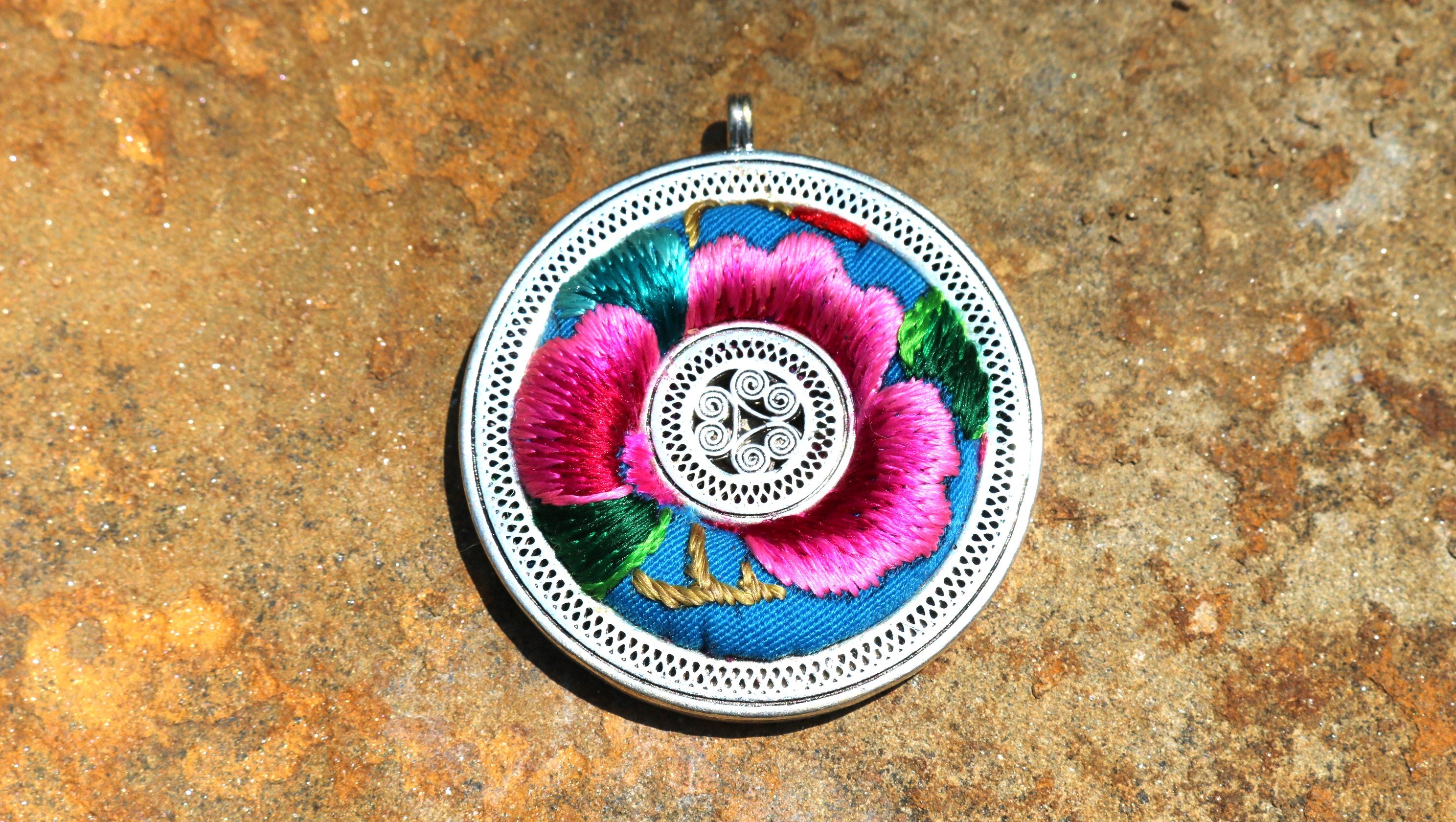 Whispering Filigree Embroidered Necklace