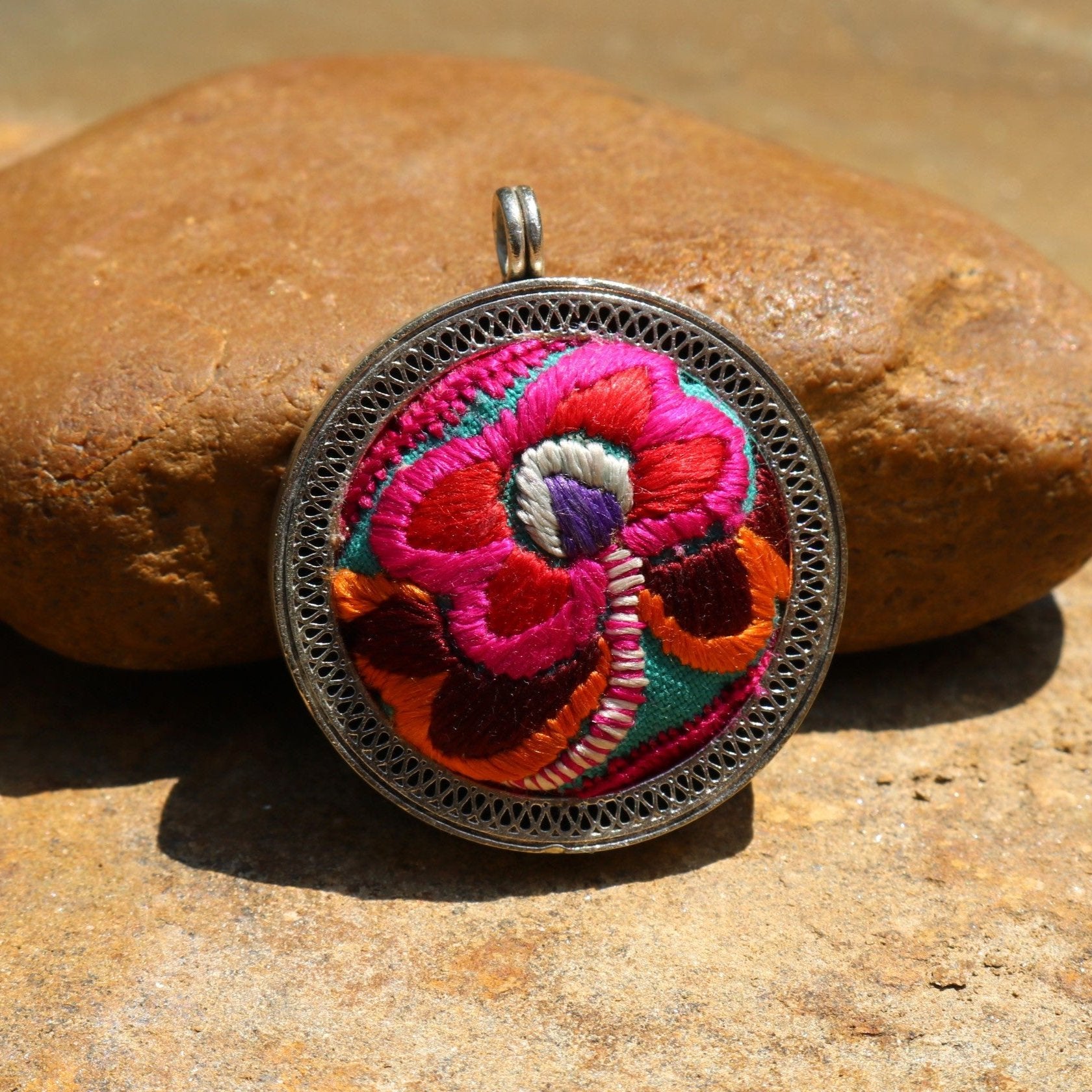 Symphony in Filigree Hand Embroidered Necklace