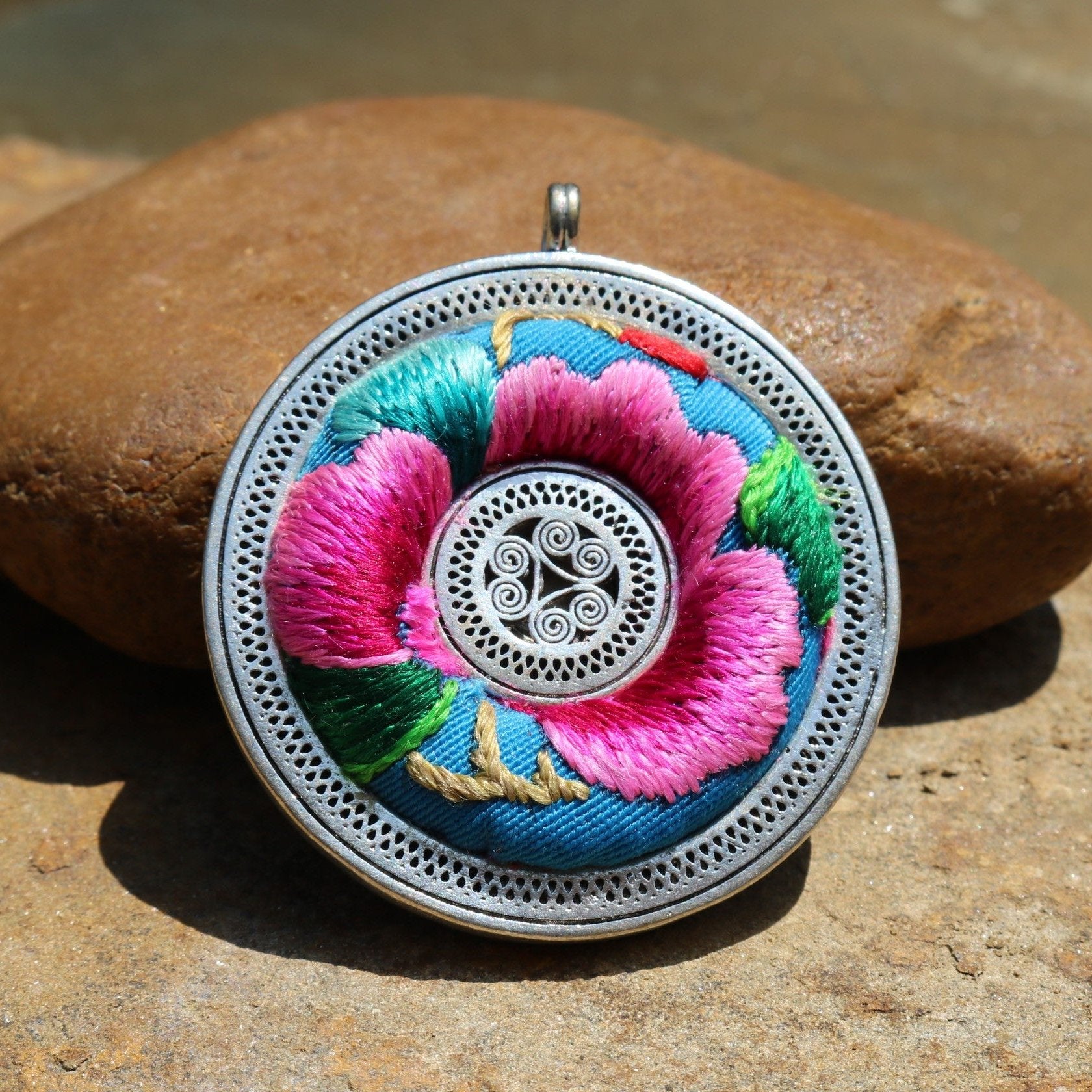 Whispering Filigree Embroidered Necklace