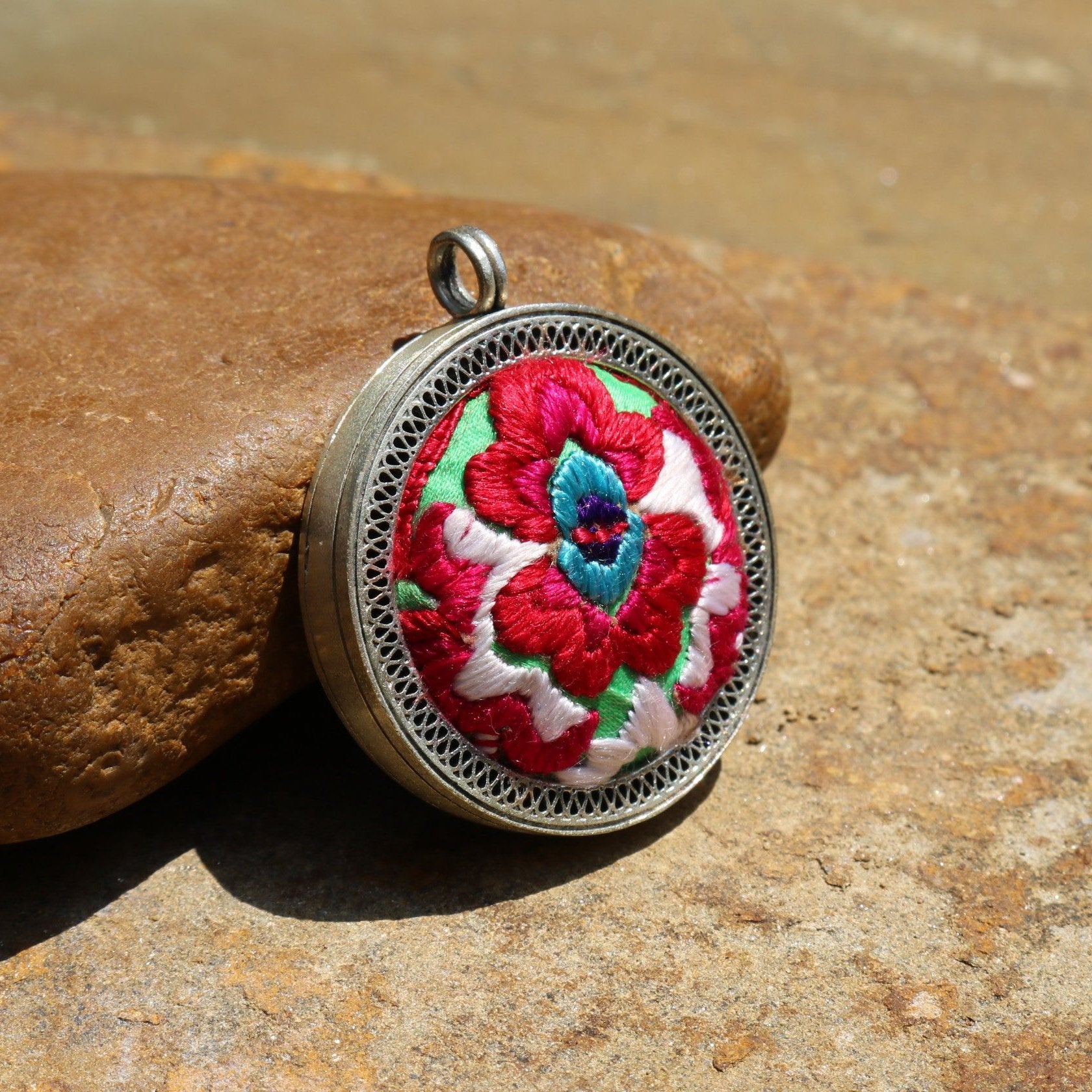 Symphony in Filigree Hand Embroidered Necklace