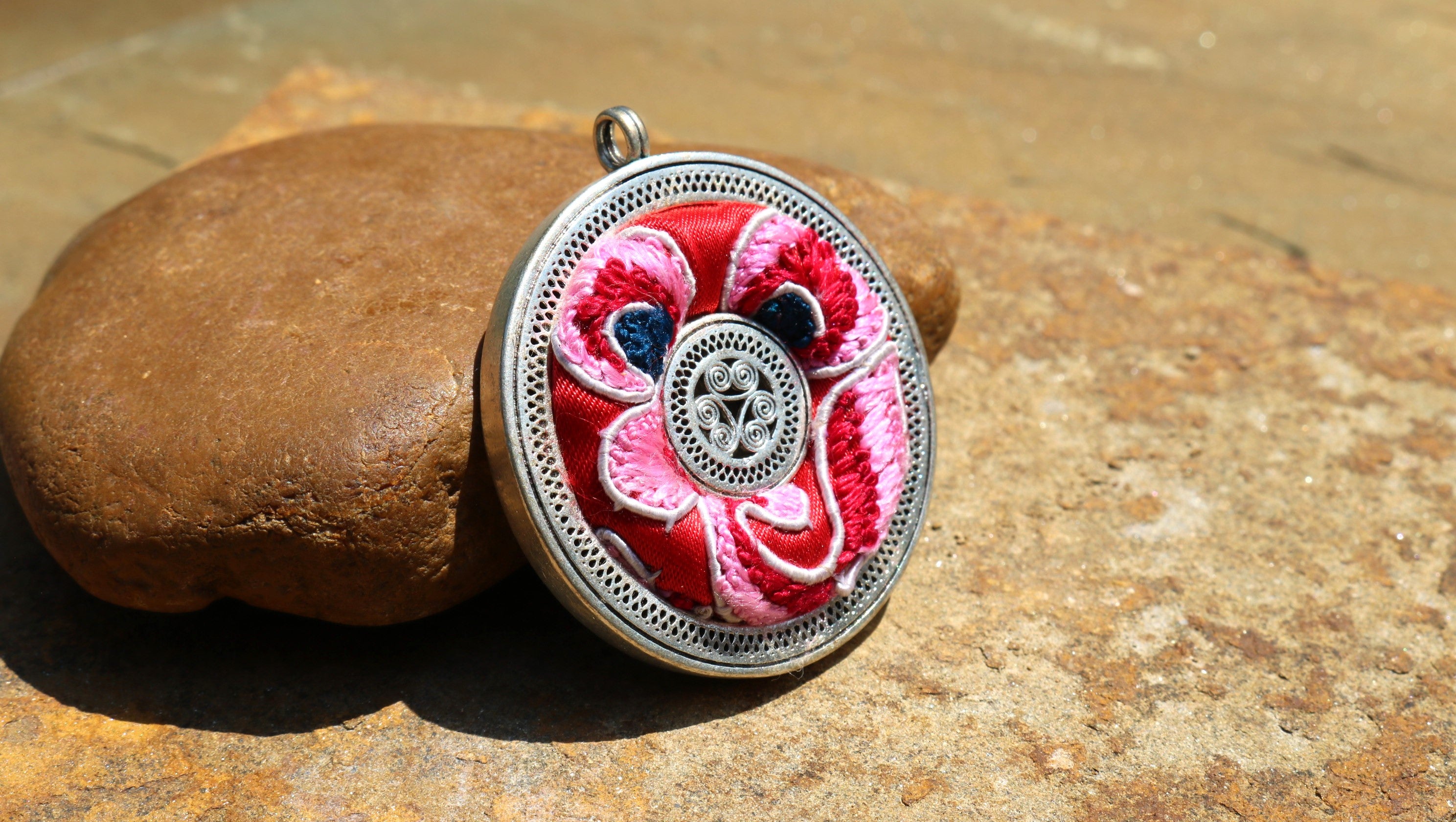 Whispering Filigree Embroidered Necklace