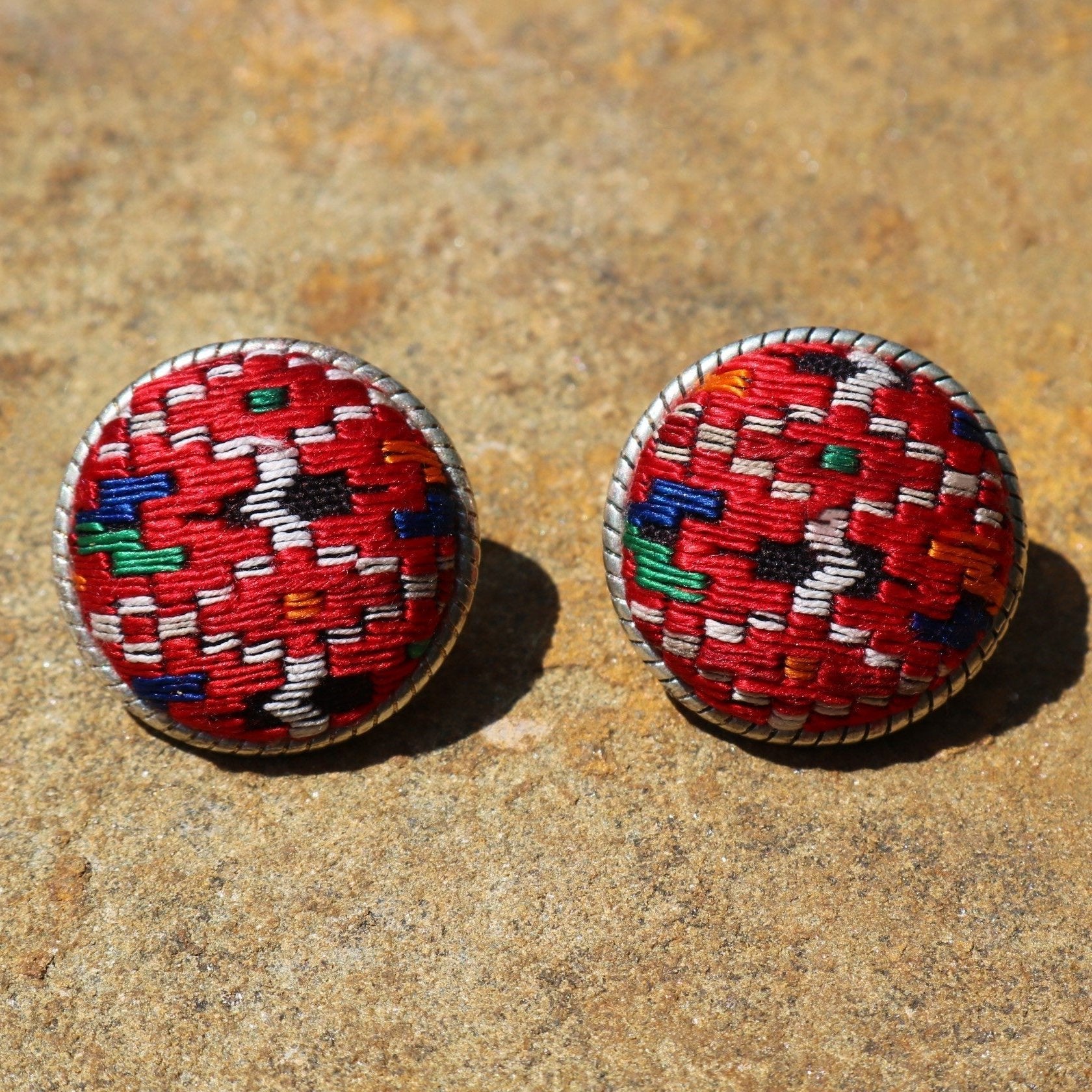 Infinity Circlets Hand Embroidered Stud Earrings