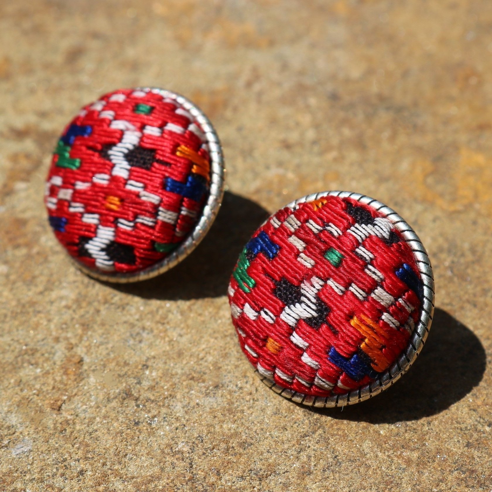 Infinity Circlets Hand Embroidered Stud Earrings