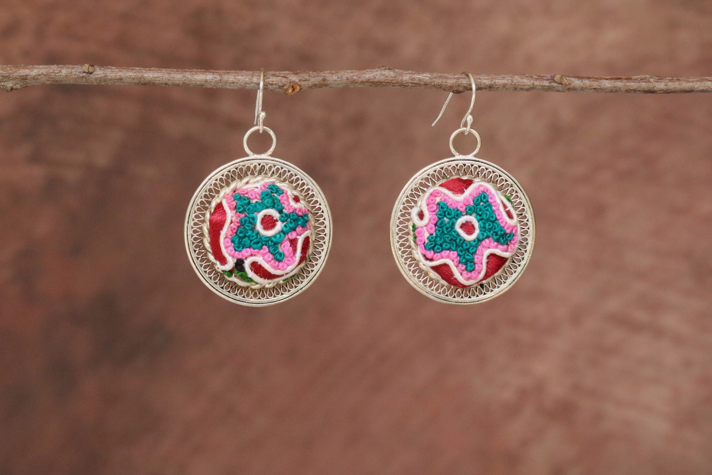 Enchanting Filigree Embroidered Earrings