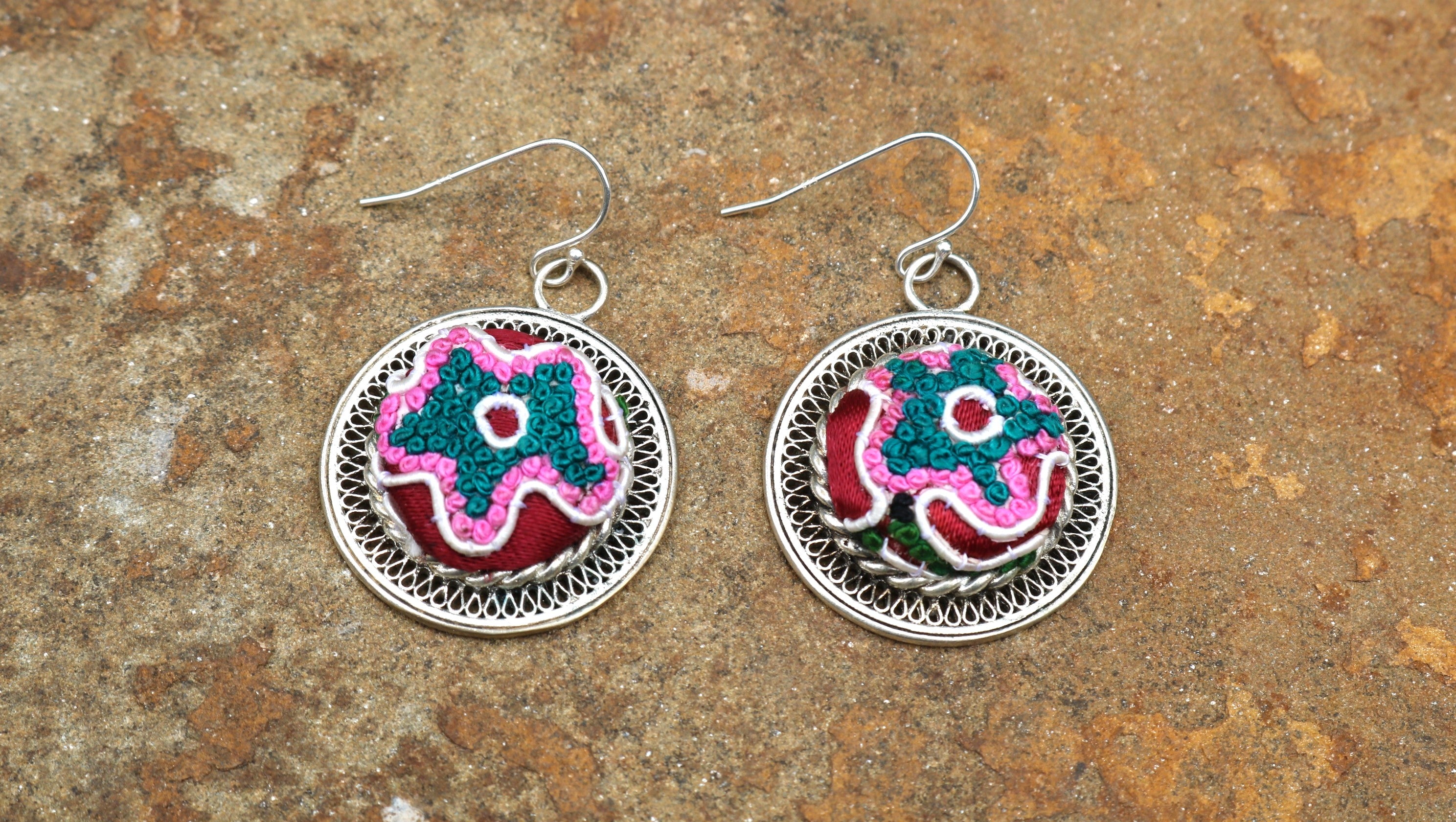 Enchanting Filigree Embroidered Earrings