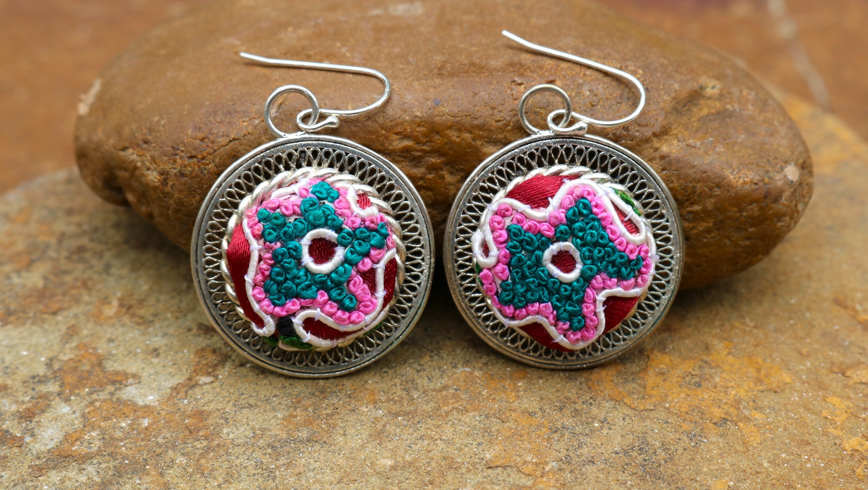 Enchanting Filigree Embroidered Earrings