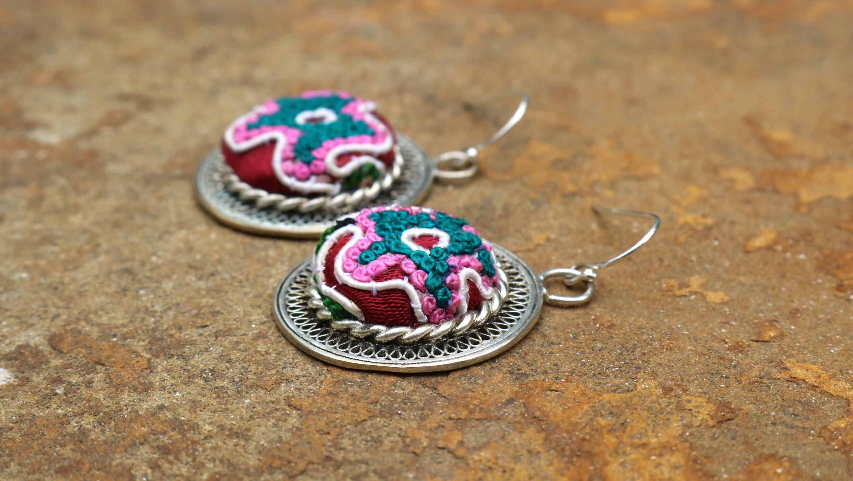 Enchanting Filigree Embroidered Earrings