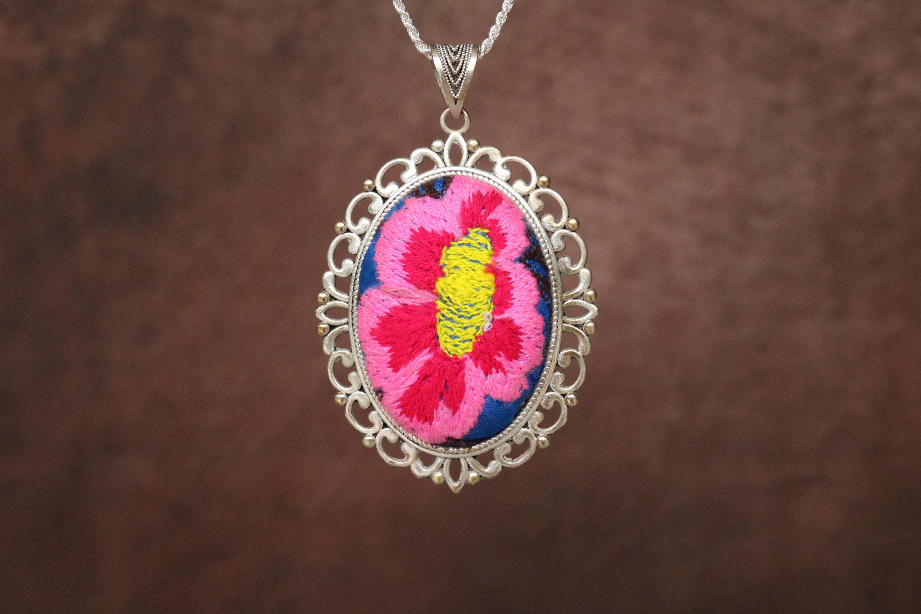 Harmony in Bloom Embroidered Necklace