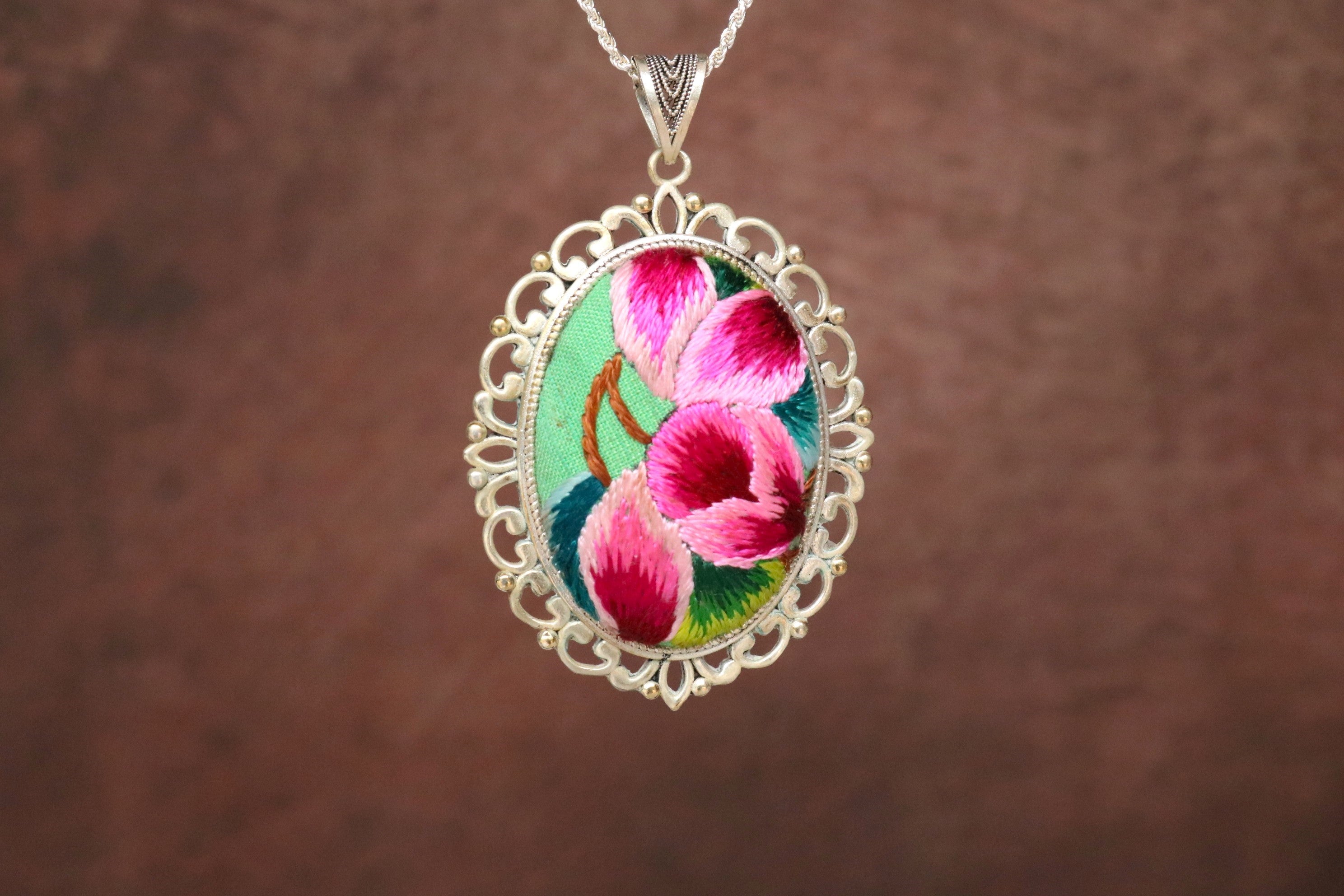 Harmony in Bloom Embroidered Necklace