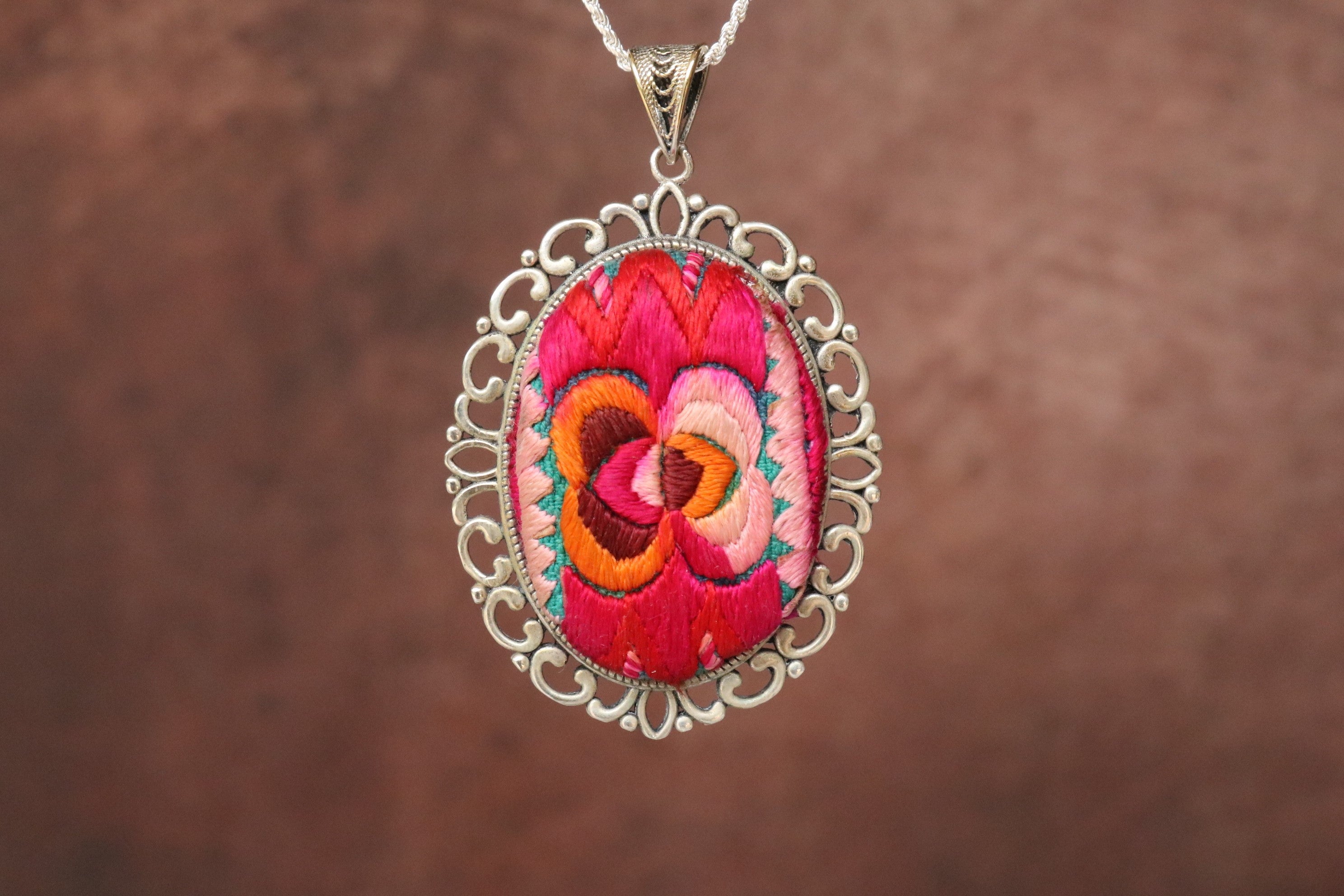 Harmony in Bloom Embroidered Necklace