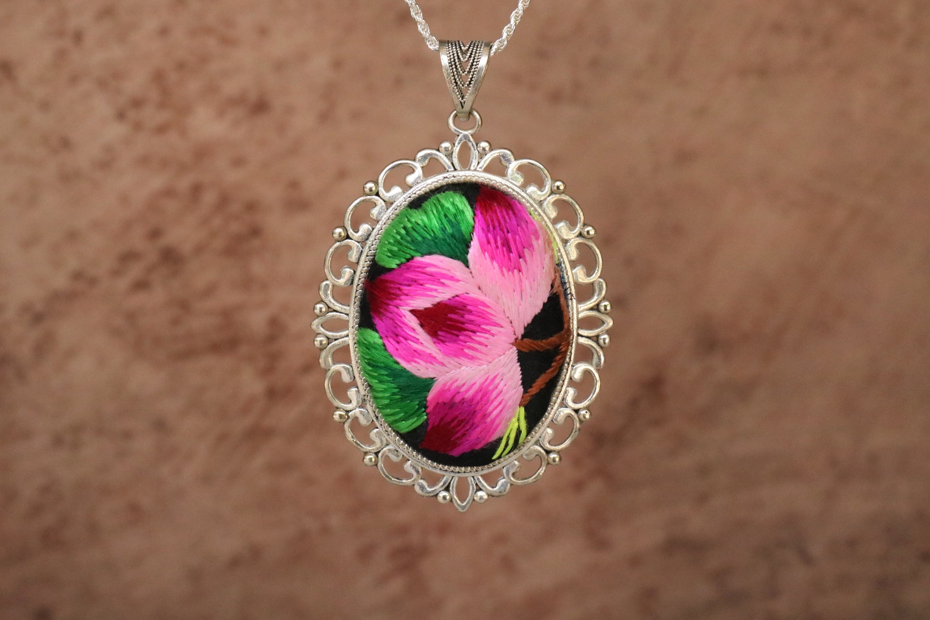 Harmony in Bloom Embroidered Necklace