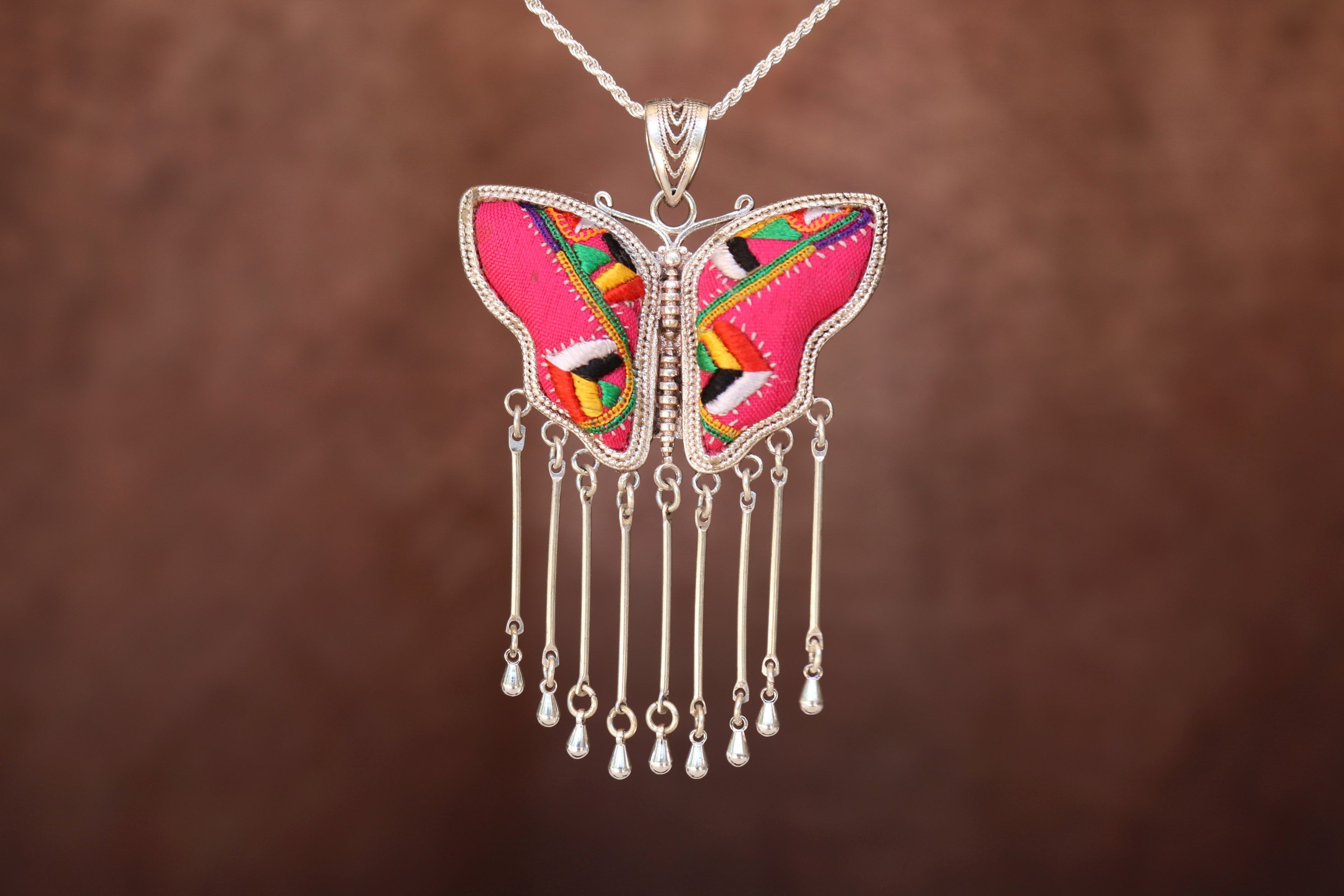 Butterfly Mother’s Whisper Embroidered Necklace