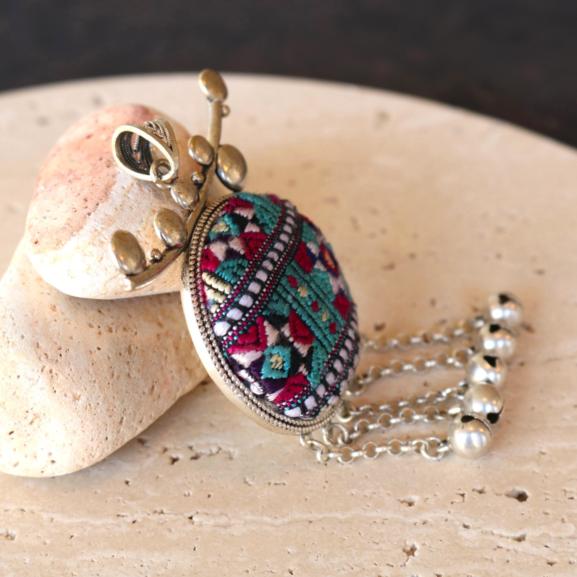 Pomegranates Joy Embroidered Necklace