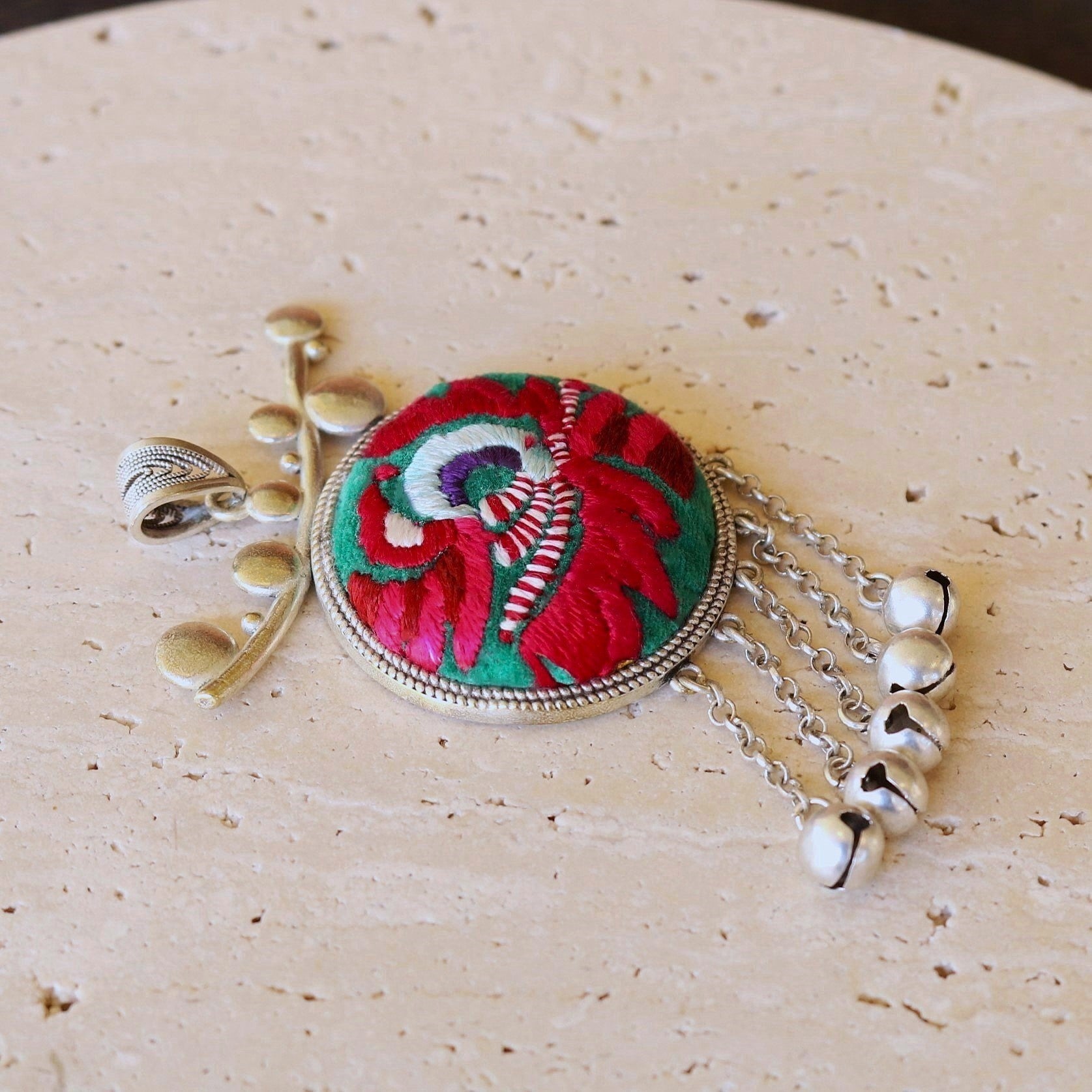 Pomegranates Joy Hand Embroidered Necklace