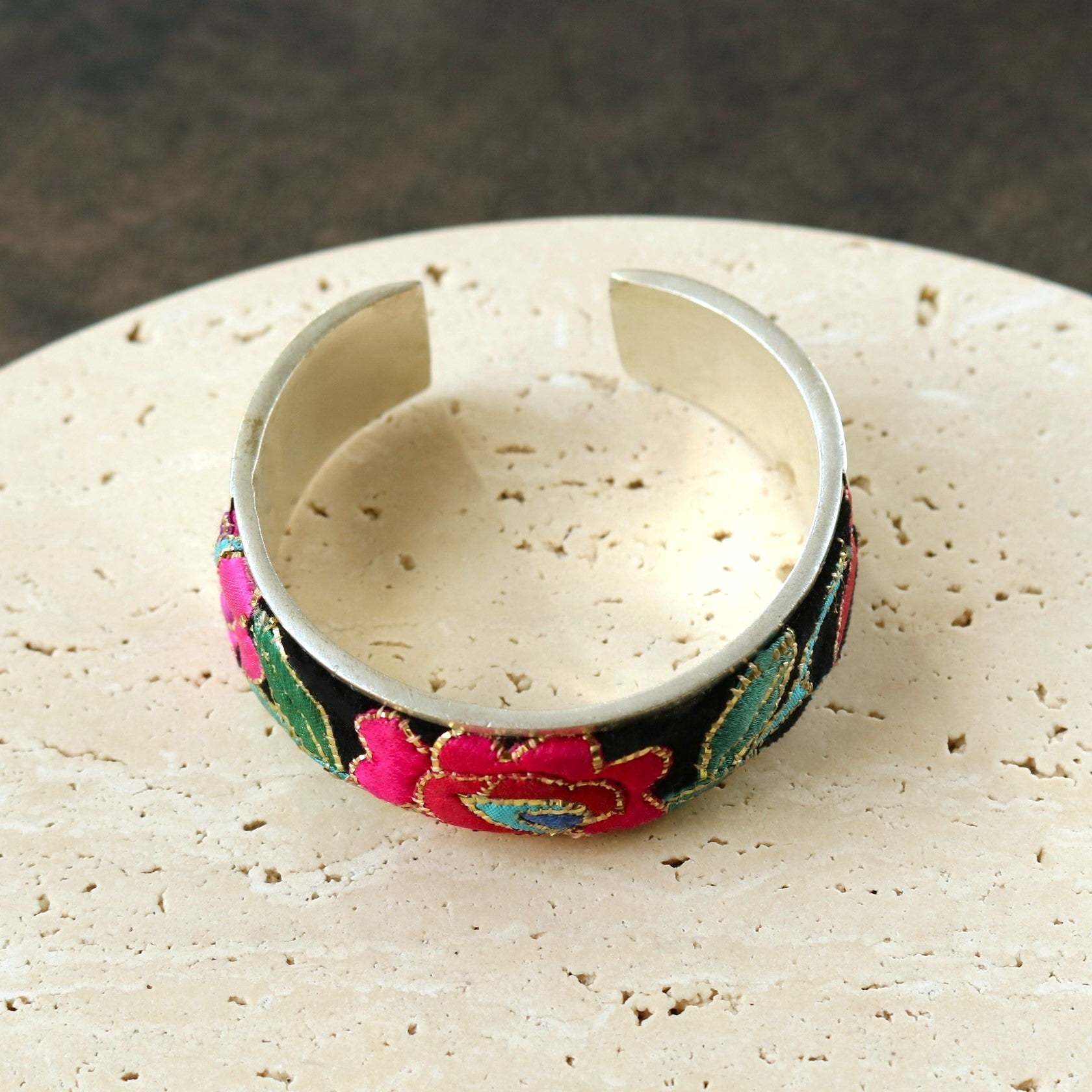 Hand Embroidered Cuff Bracelet of Benevolence