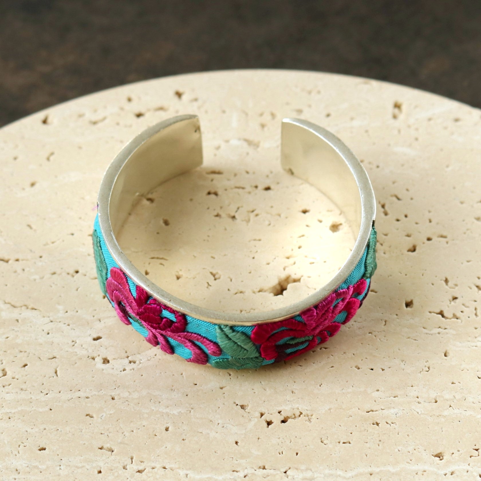 Hand Embroidered Cuff Bracelet of Benevolence