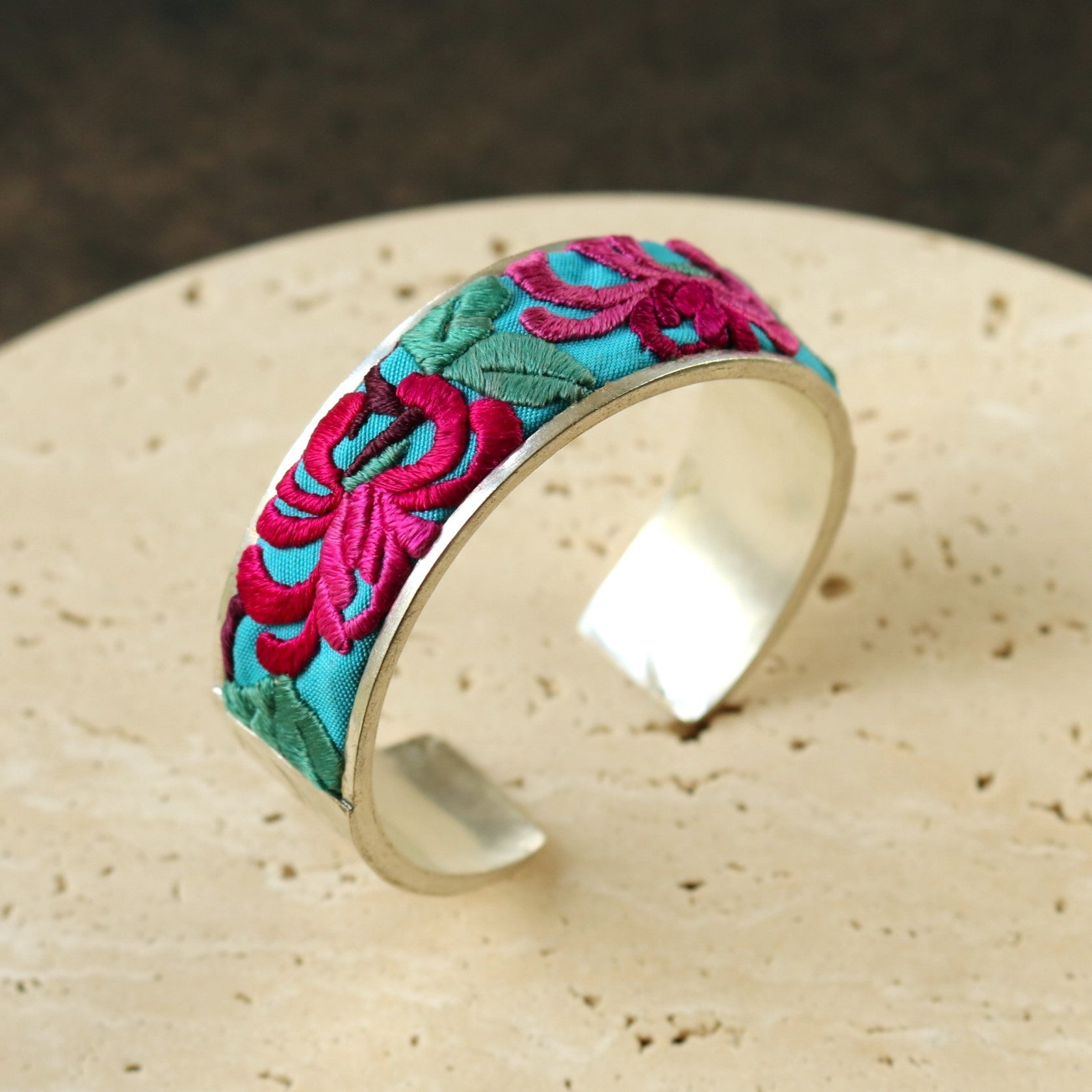 Hand Embroidered Cuff Bracelet of Benevolence