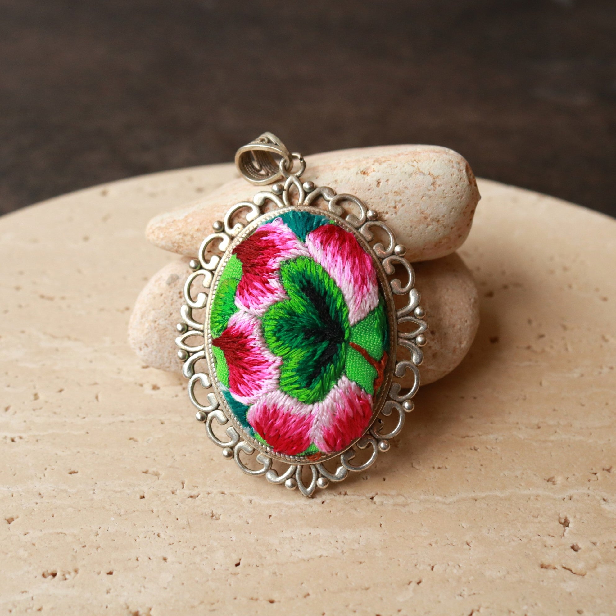 Harmony in Bloom Embroidered Necklace