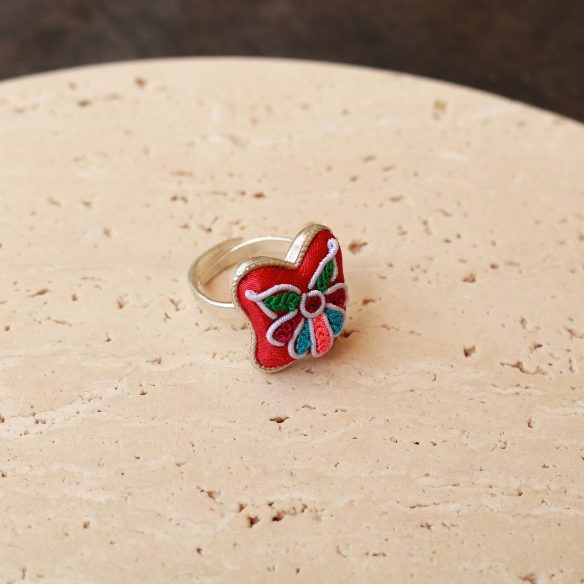 Butterfly Mother's Embrace Hand-embroidered Ring SS 999