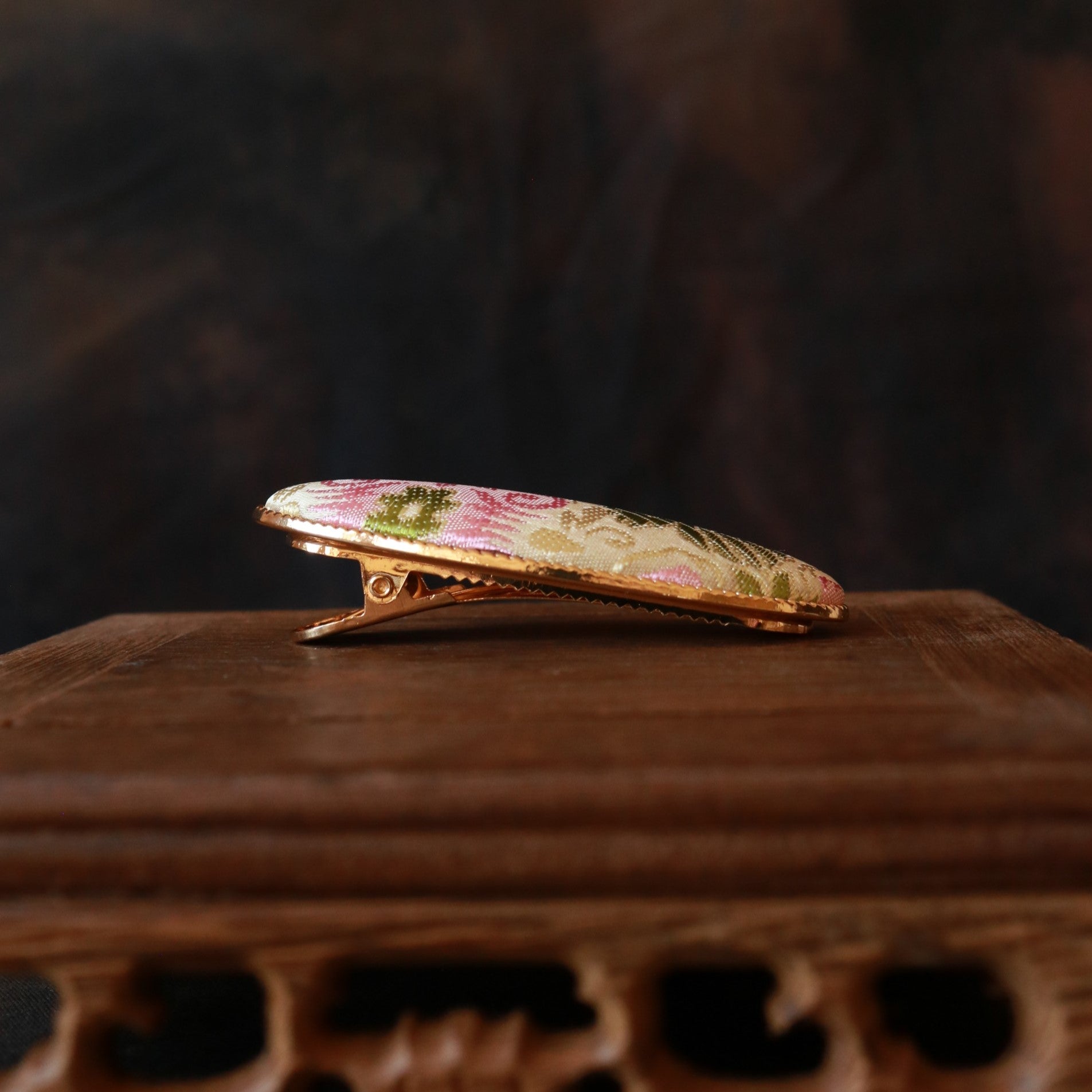Hand Weaved Silk Hair Clip and Matching Ear Studs