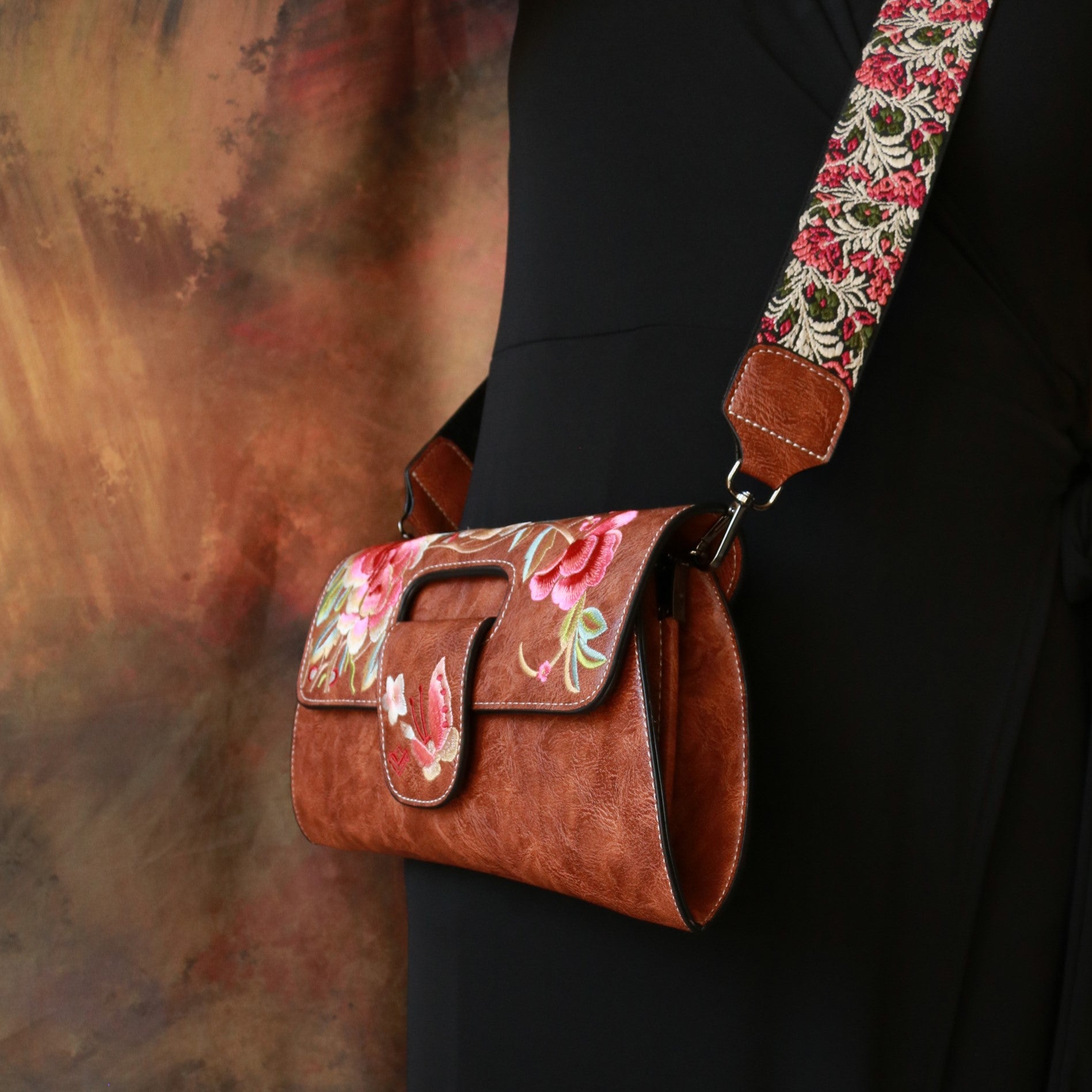 Embroidtale Embroidered Women's Purse Cross-body Shoulder Bag Clutch