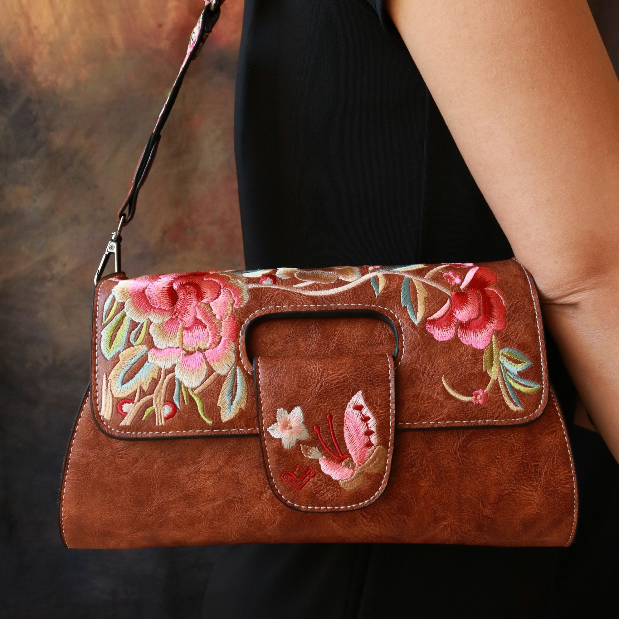 Embroidtale Embroidered Women's Purse Cross-body Shoulder Bag Clutch
