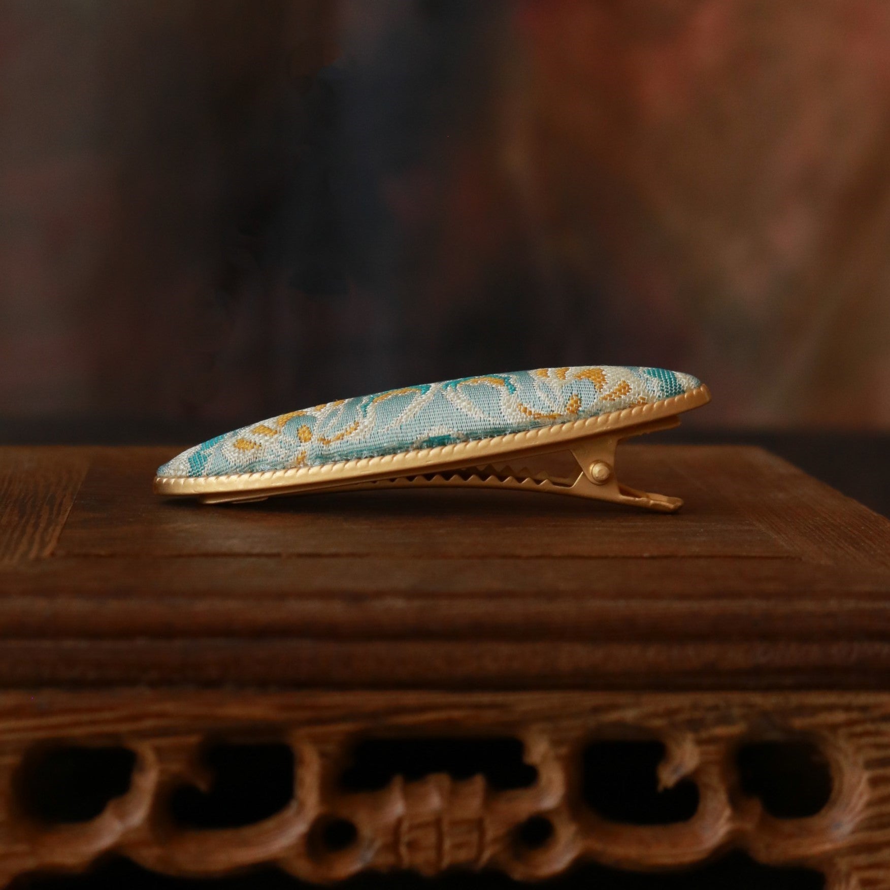 Hand Weaved Silk Hair Clip and Matching Ear Studs Butterfly Dragonfly Brooch