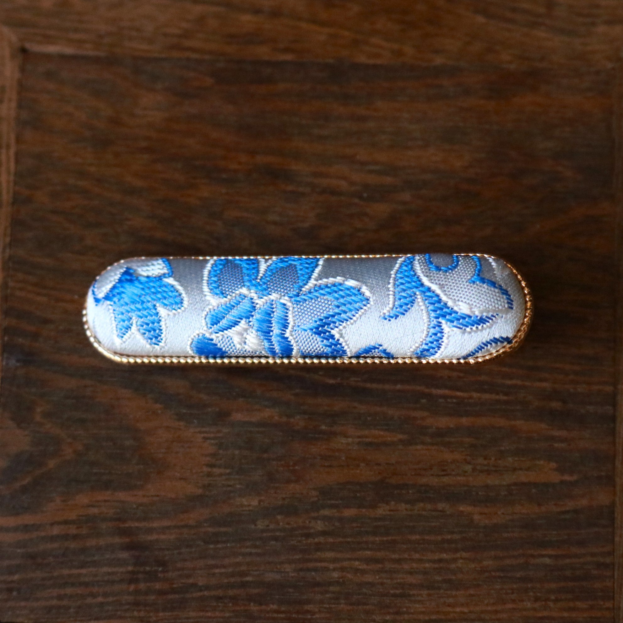 Hand Weaved Silk Hair Clip and Matching Ear Studs