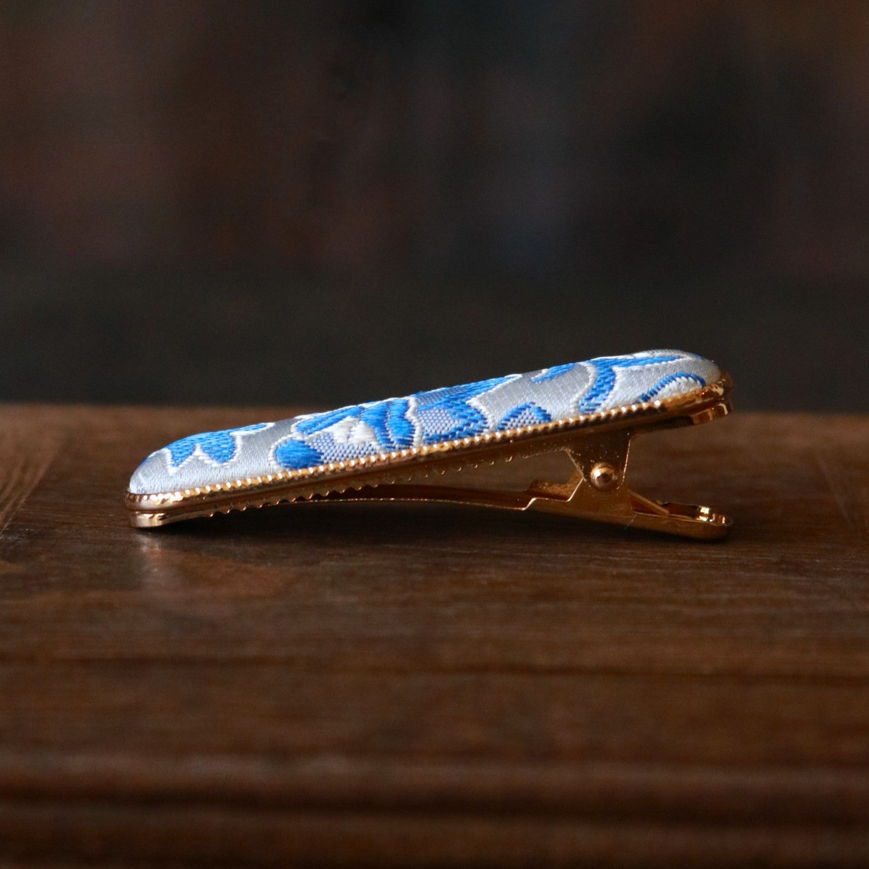 Hand Weaved Silk Hair Clip and Matching Ear Studs