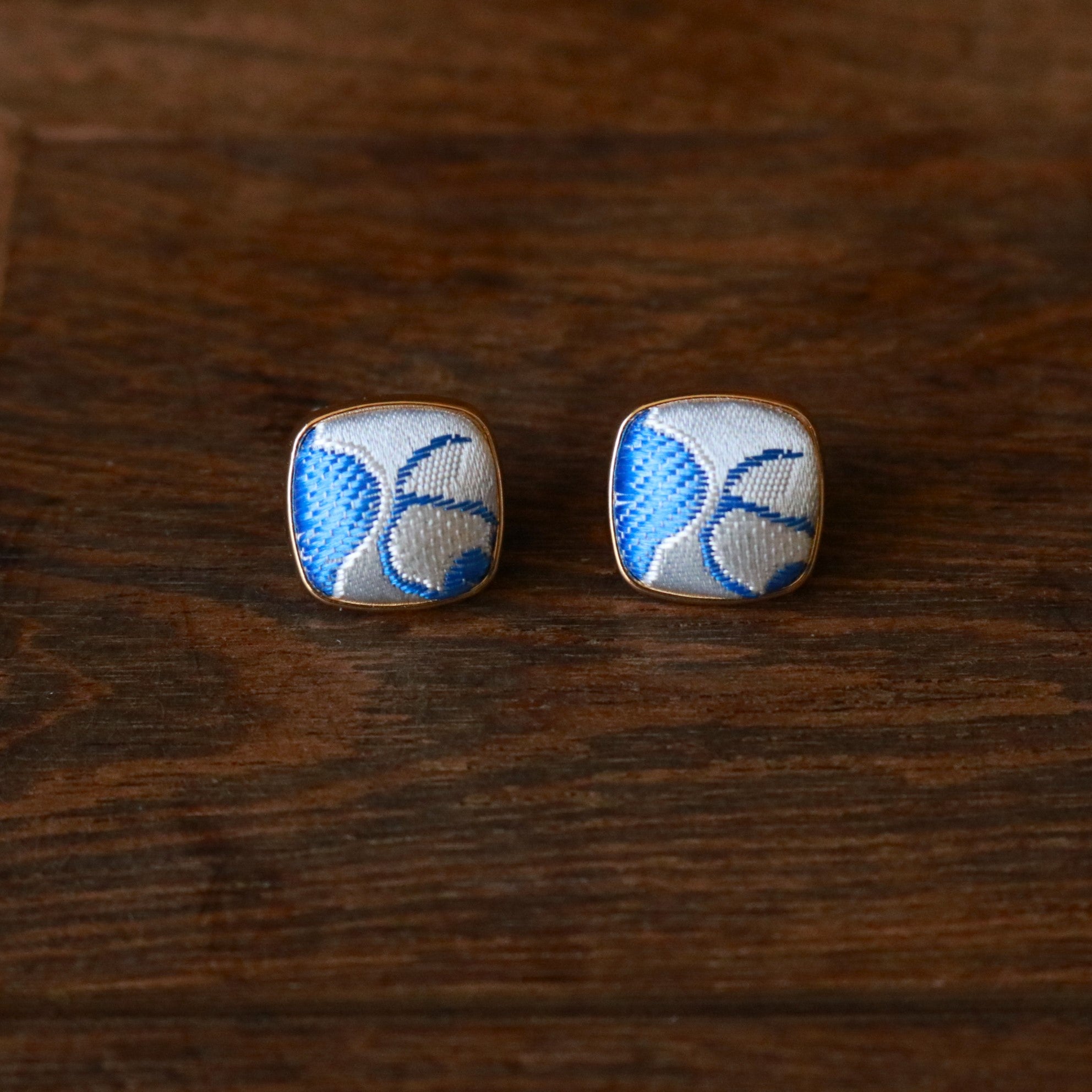 Hand Weaved Silk Hair Clip and Matching Ear Studs