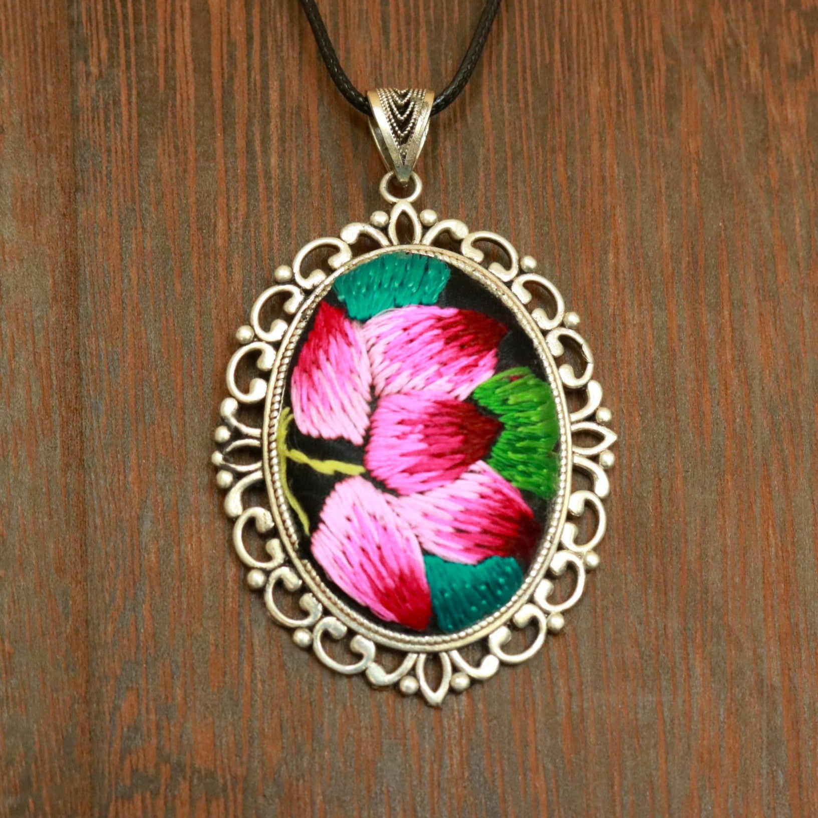 Harmony in Bloom Embroidered Necklace
