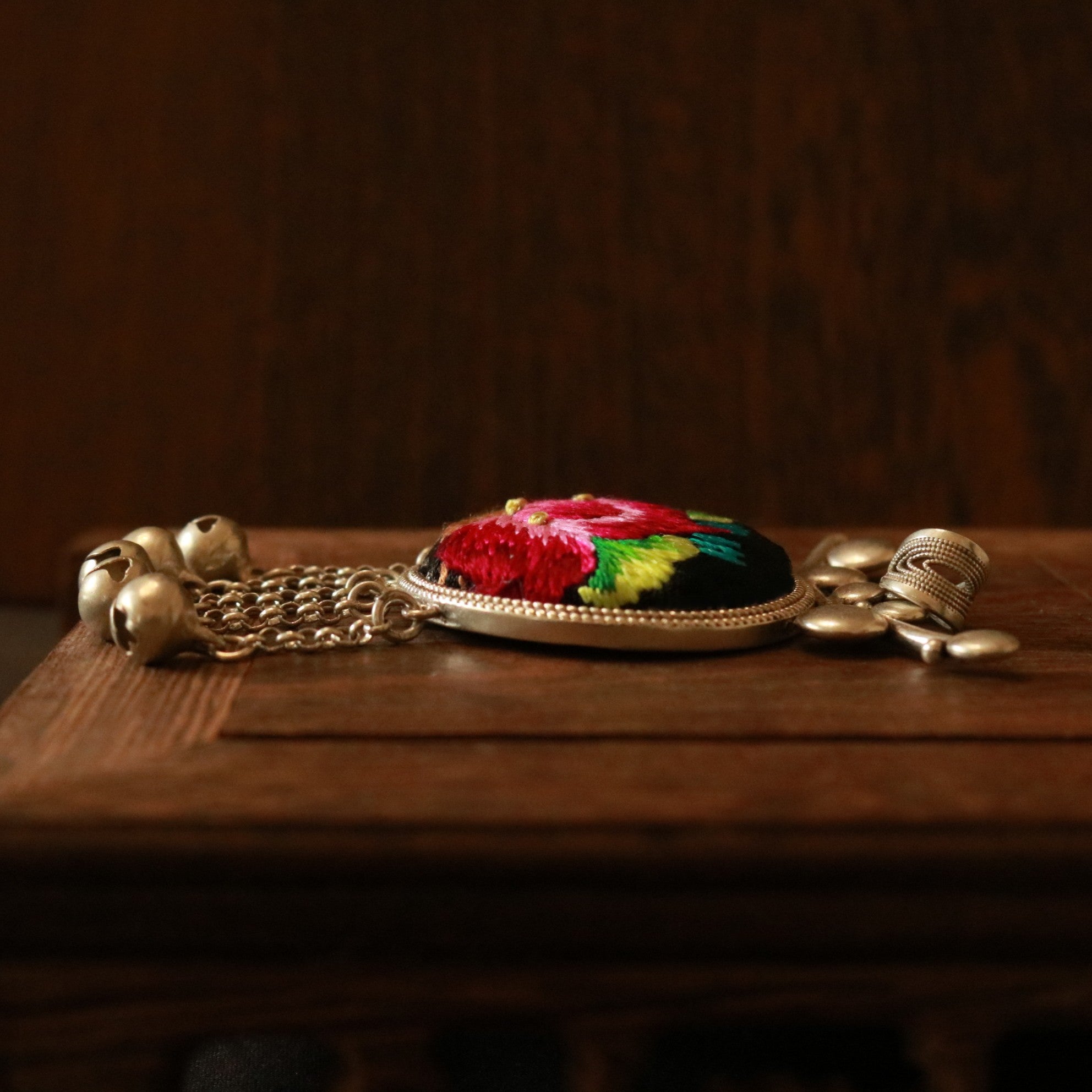 Pomegranates Joy Hand Embroidered Necklace